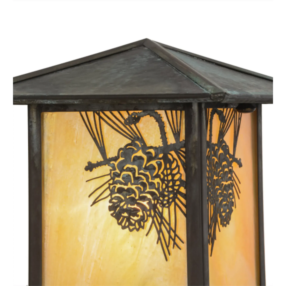7"Sq Winter Pine Post Mount – Craftsman Verdigris – Wet-Rated – Meyda Lighting Meyda Lighting