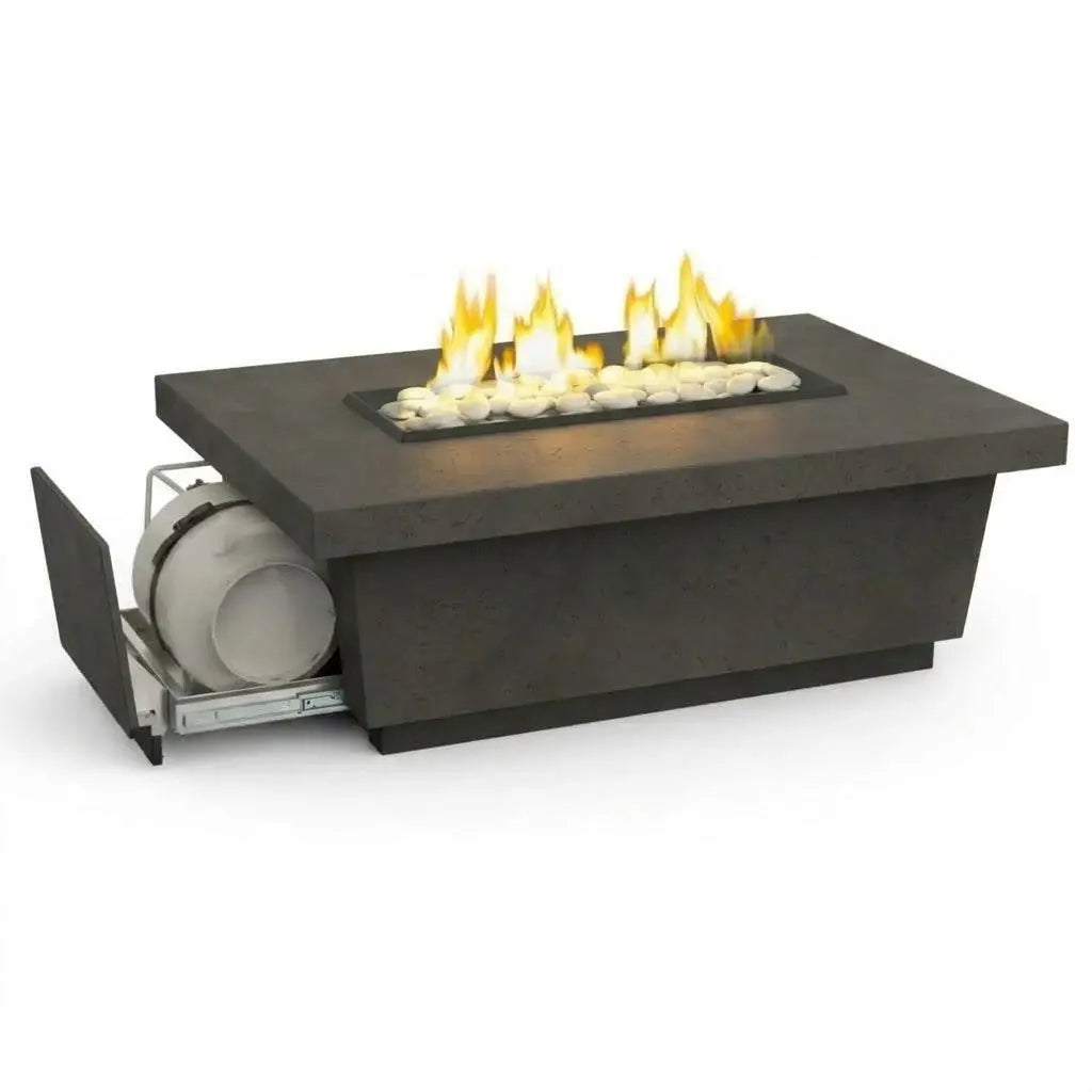 American Fyre Designs Contempo LP Select 52" Rectangular GFRC Gas Fire Pit Table American Fyre Designs