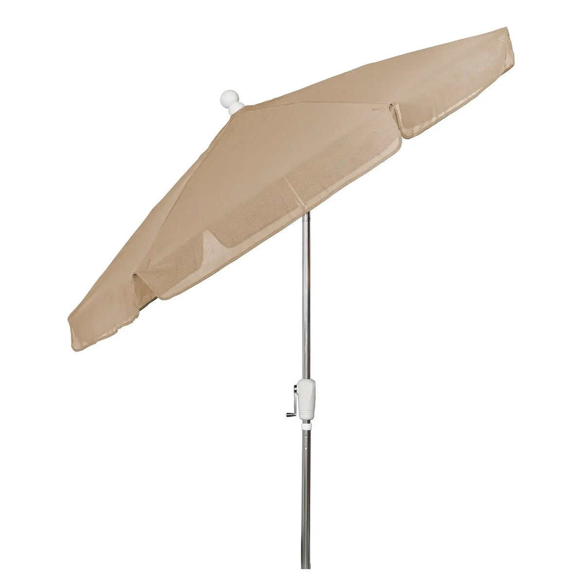 FiberBuilt 7.5' Hex Garden Umbrella – Crank Lift & Push-Button Tilt – Valance Canopy FiberBuilt