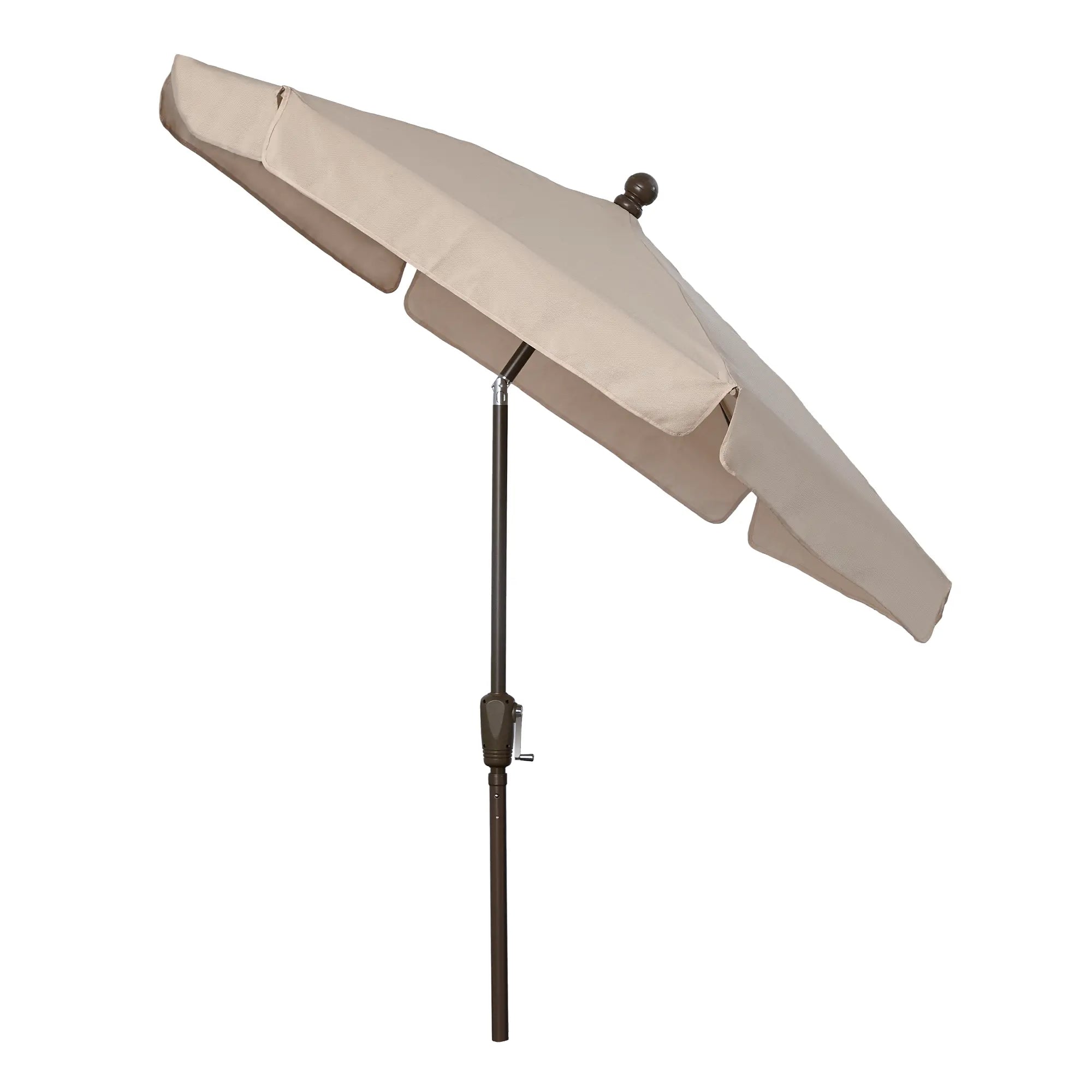 FiberBuilt 7.5' Hex Garden Umbrella – Crank Lift & Push-Button Tilt – Valance Canopy