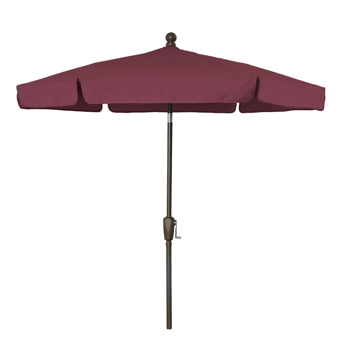 FiberBuilt 7.5' Hex Garden Umbrella – Crank Lift & Push-Button Tilt – Valance Canopy FiberBuilt