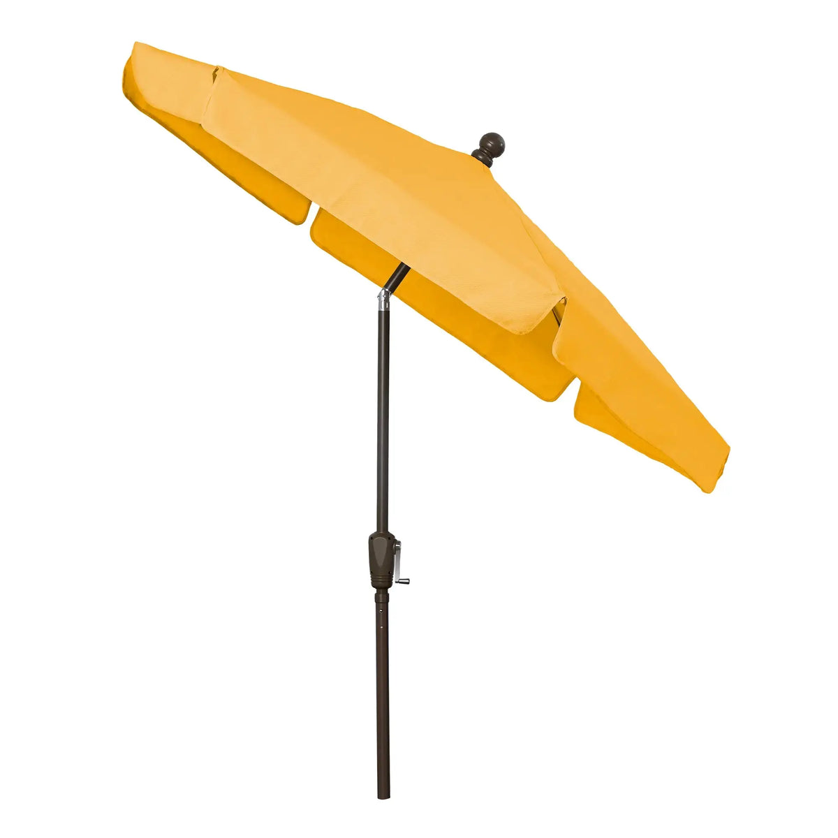 FiberBuilt 7.5' Hex Garden Umbrella – Crank Lift & Push-Button Tilt – Valance Canopy FiberBuilt