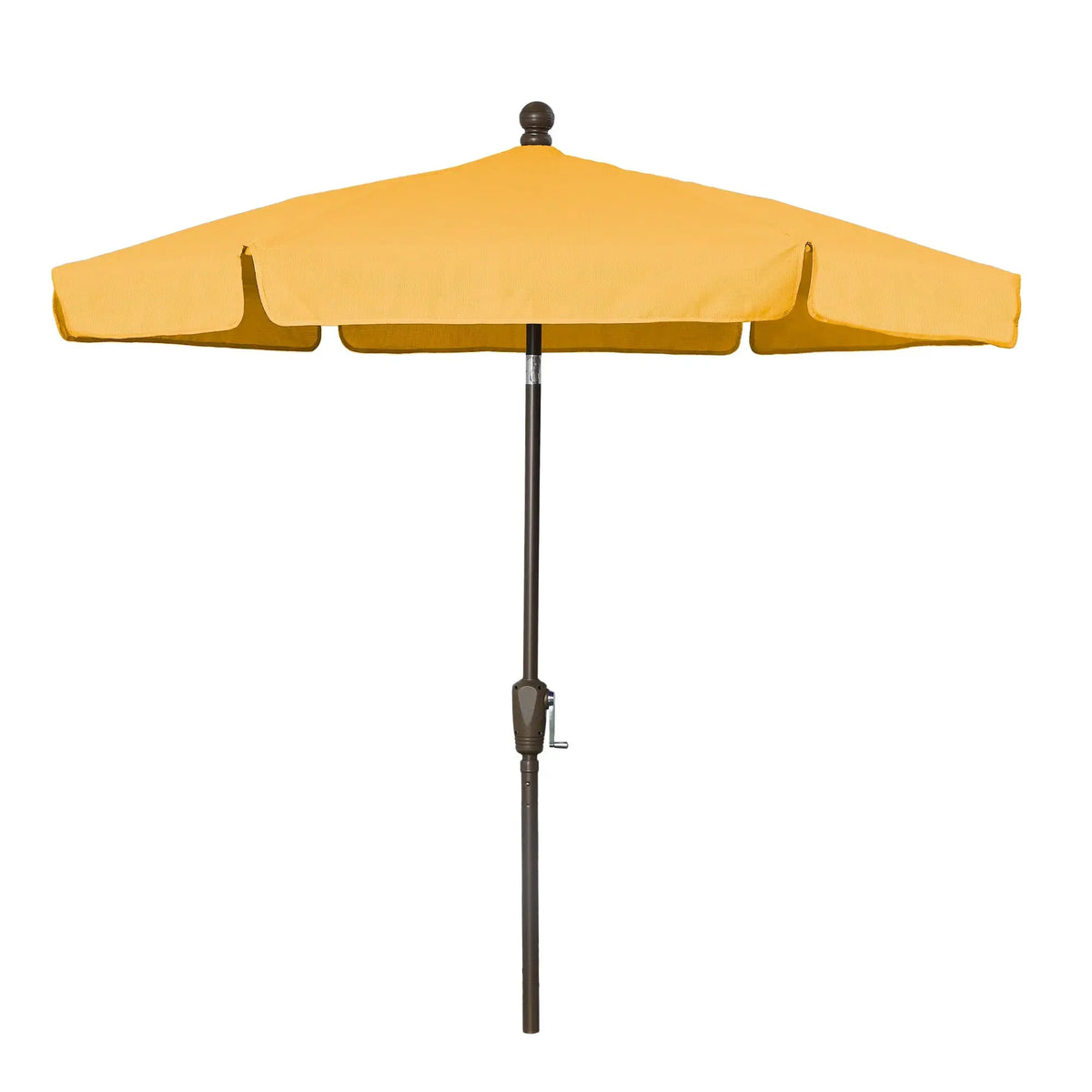 FiberBuilt 7.5' Hex Garden Umbrella – Crank Lift & Push-Button Tilt – Valance Canopy FiberBuilt
