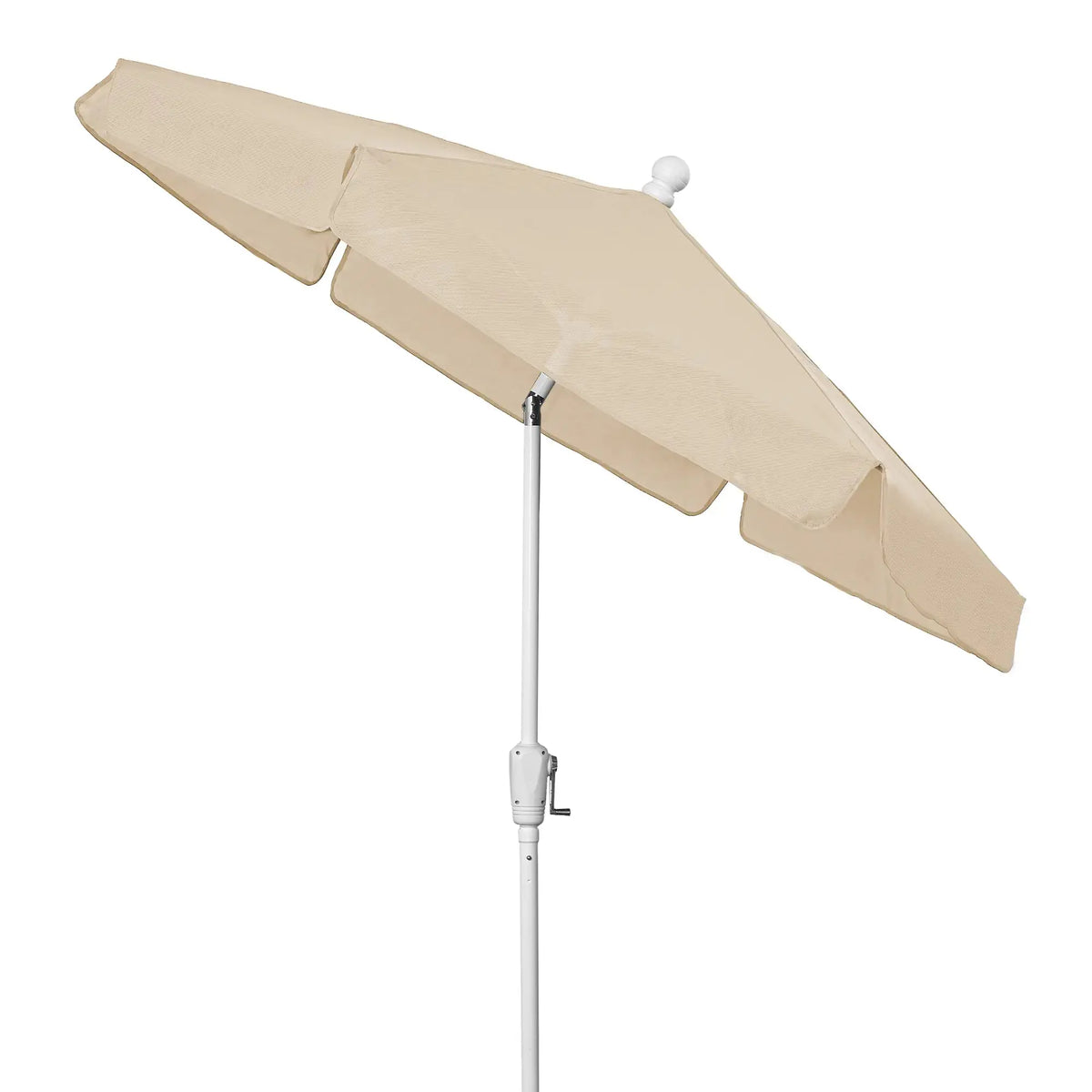 FiberBuilt 7.5' Hex Garden Umbrella – Crank Lift & Push-Button Tilt – Valance Canopy FiberBuilt