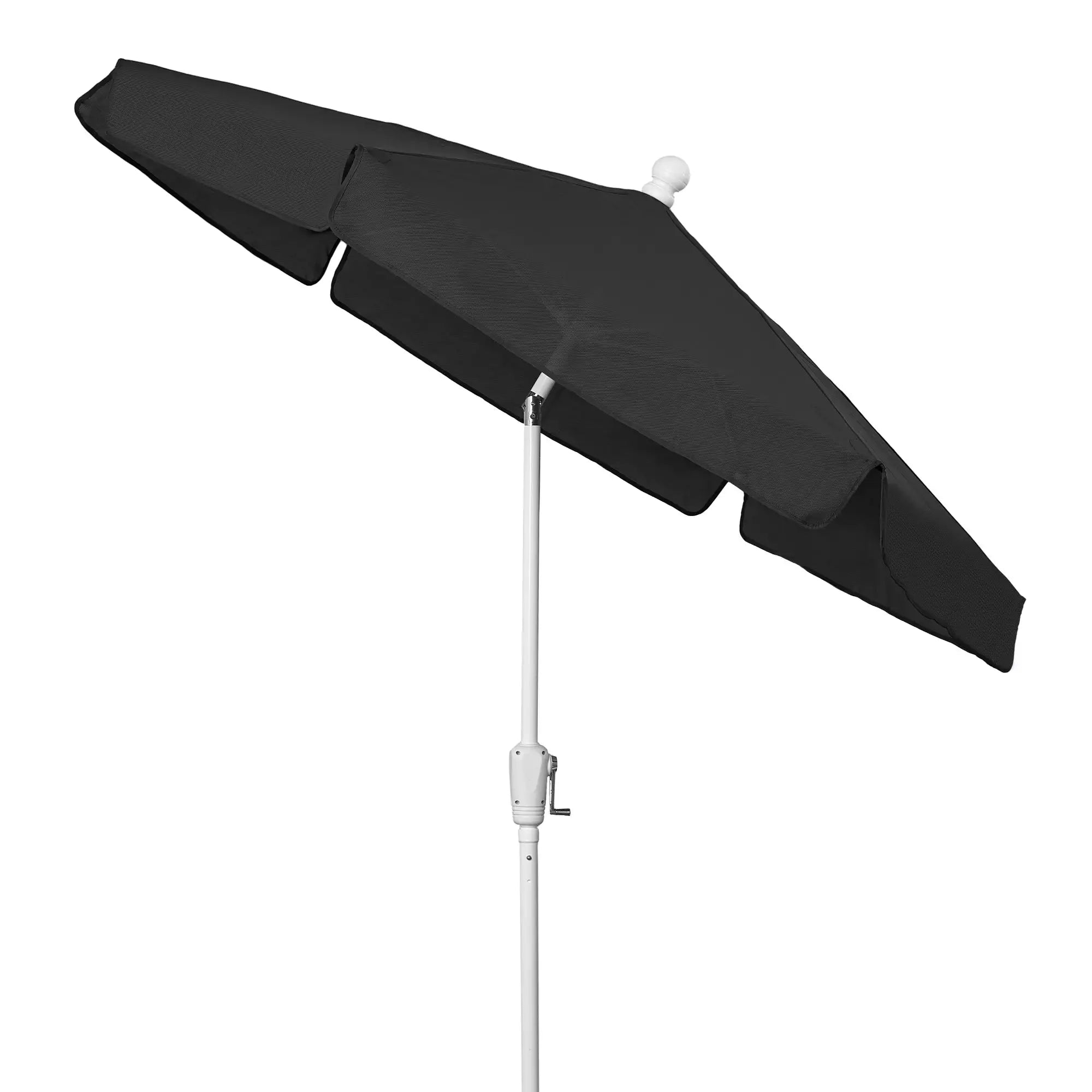 FiberBuilt 7.5' Hex Garden Umbrella – Crank Lift & Push-Button Tilt – Valance Canopy FiberBuilt