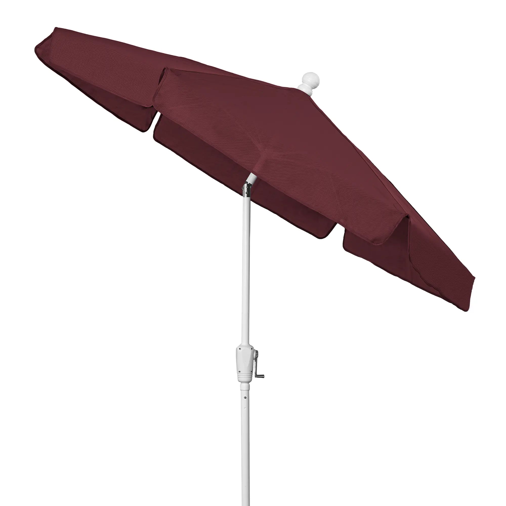 FiberBuilt 7.5' Hex Garden Umbrella – Crank Lift & Push-Button Tilt – Valance Canopy