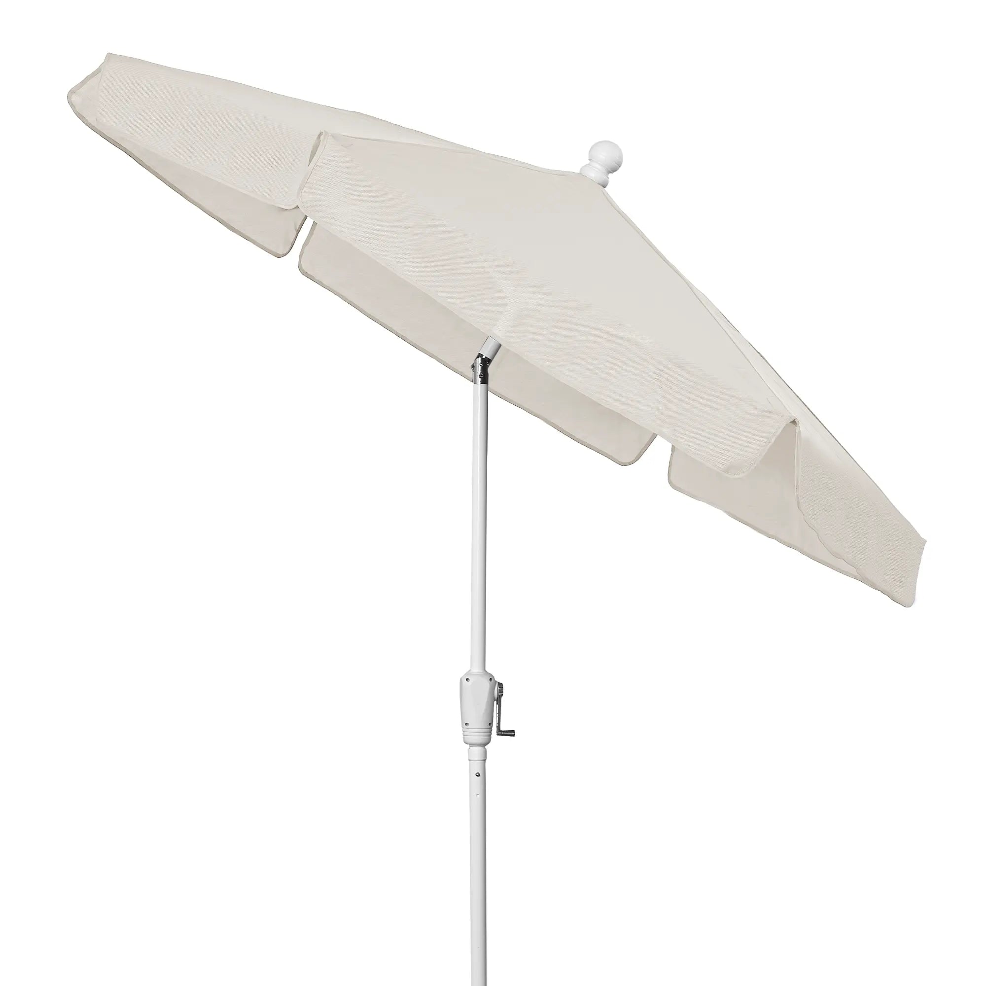 FiberBuilt 7.5' Hex Garden Umbrella – Crank Lift & Push-Button Tilt – Valance Canopy