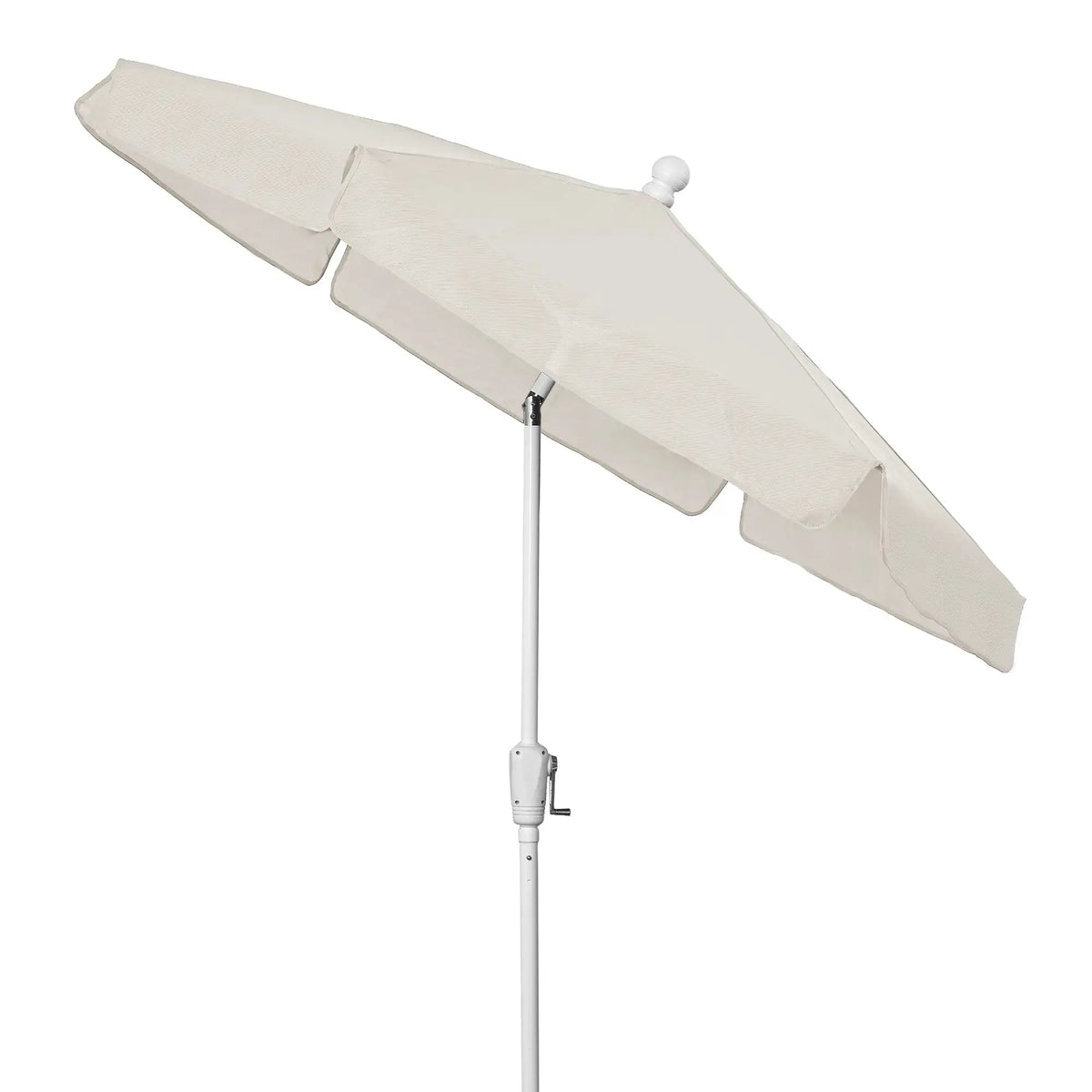 FiberBuilt 7.5' Hex Garden Umbrella – Crank Lift & Push-Button Tilt – Valance Canopy FiberBuilt