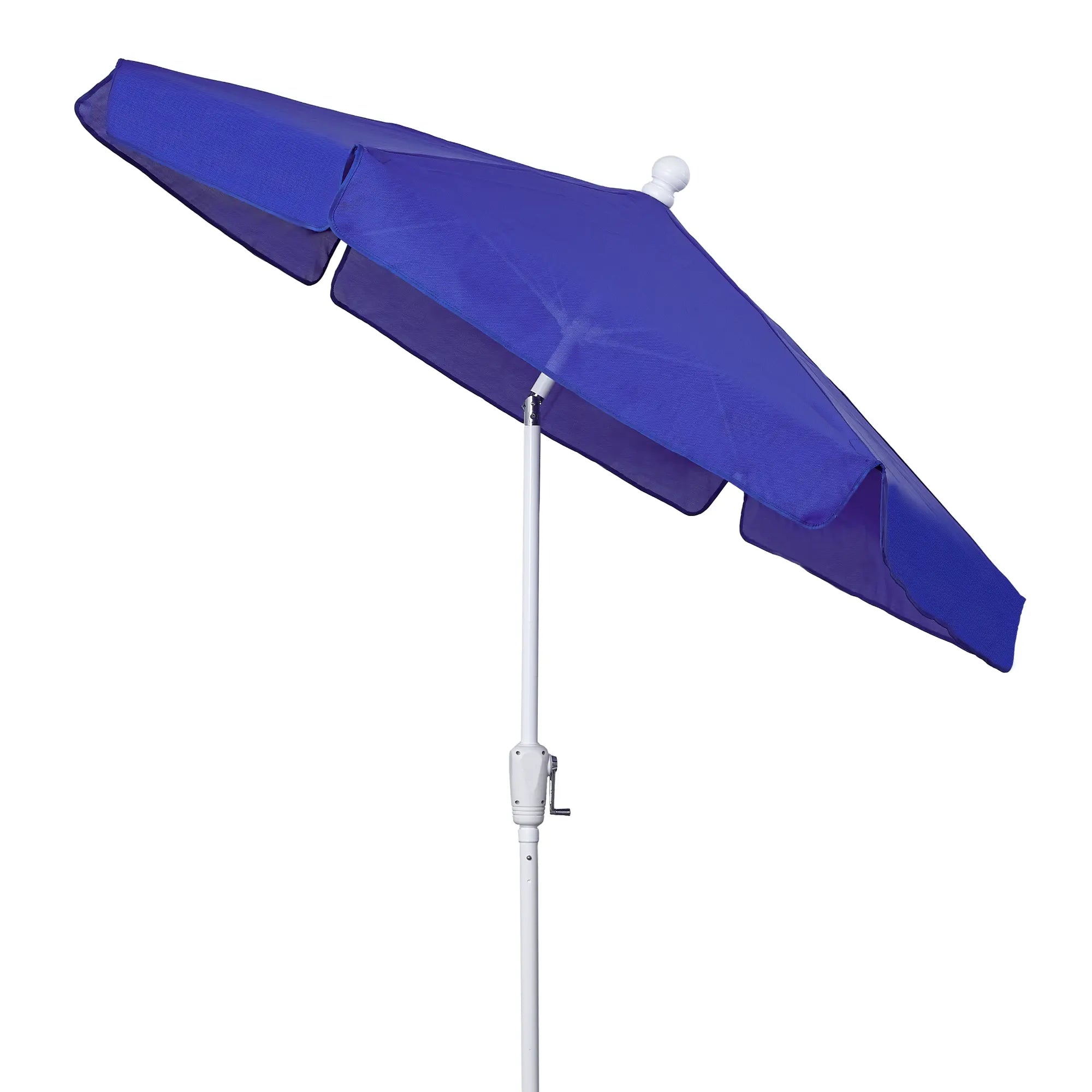FiberBuilt 7.5' Hex Garden Umbrella – Crank Lift & Push-Button Tilt – Valance Canopy