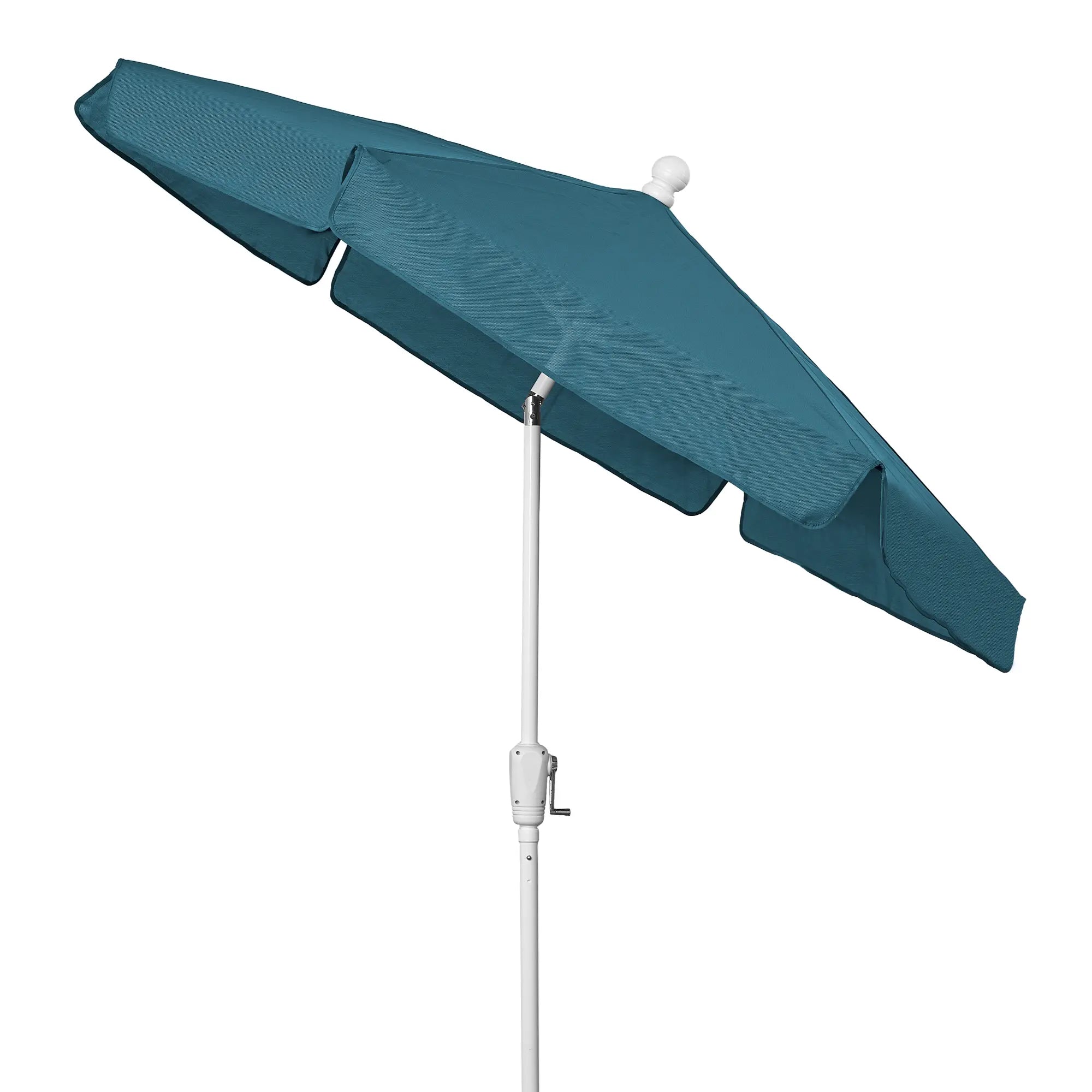 FiberBuilt 7.5' Hex Garden Umbrella – Crank Lift & Push-Button Tilt – Valance Canopy