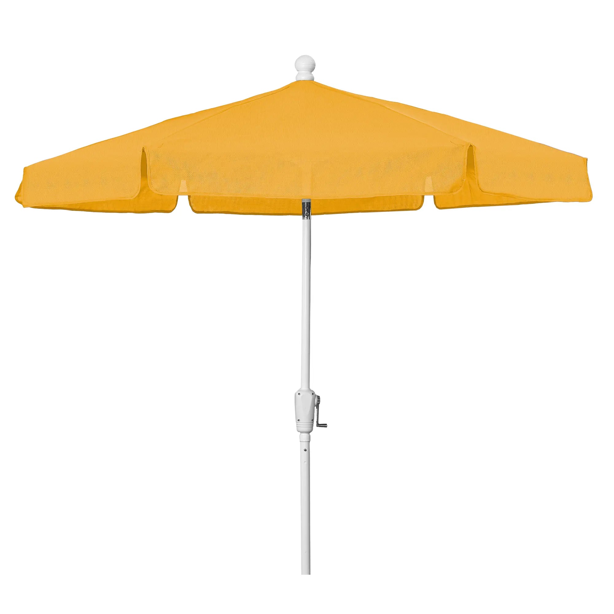 FiberBuilt 7.5' Hex Garden Umbrella – Crank Lift & Push-Button Tilt – Valance Canopy
