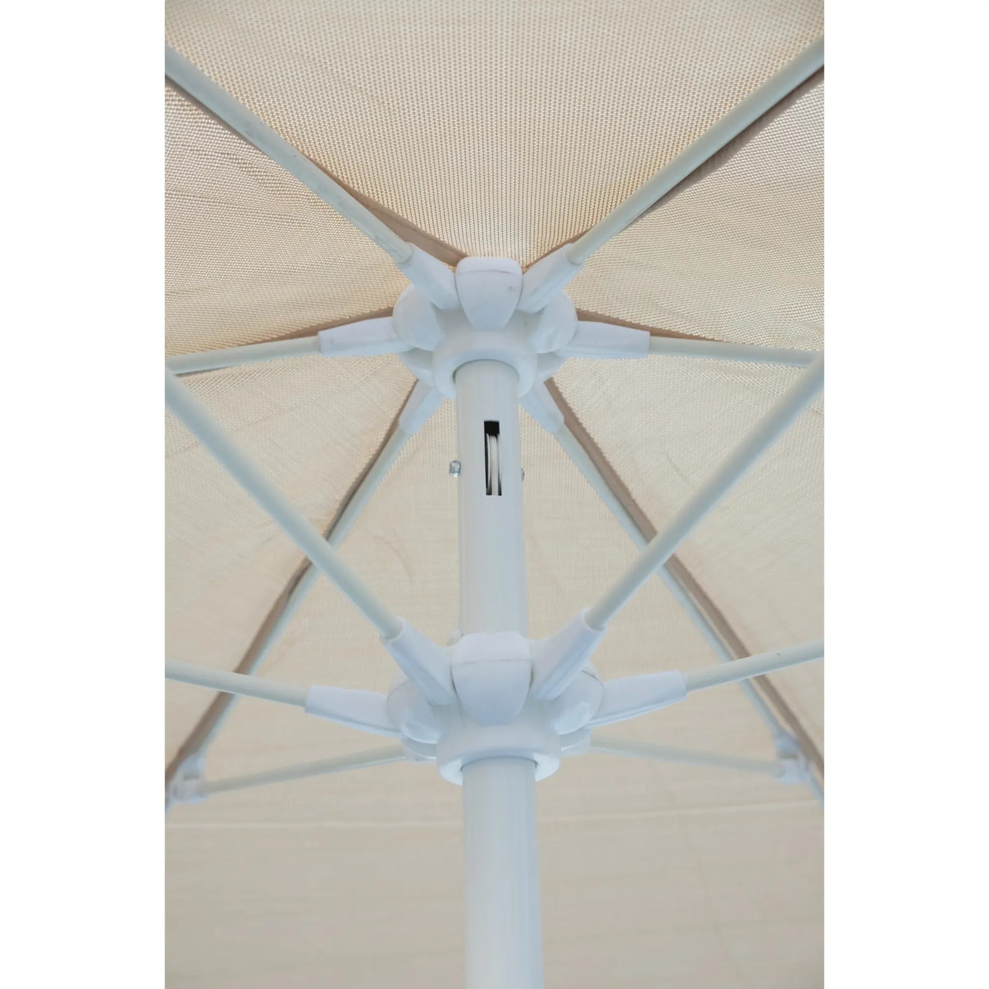 FiberBuilt 7.5' Hex Garden Umbrella – Crank Lift – Valance Canopy