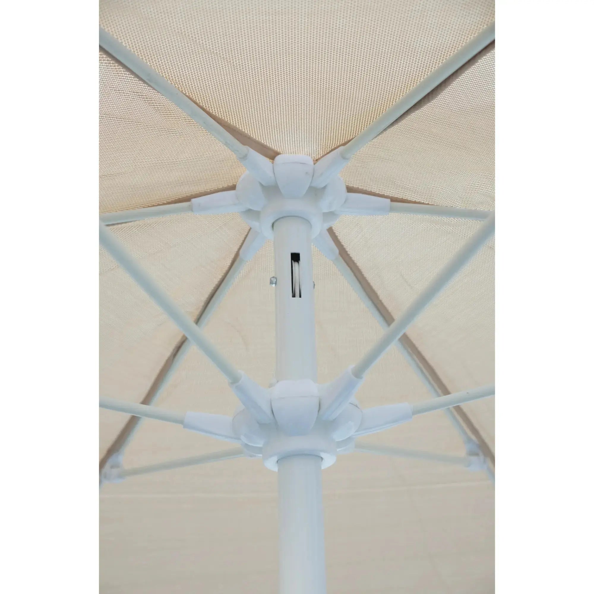 FiberBuilt 7.5' Hex Garden Umbrella – Crank Lift – Valance Canopy FiberBuilt