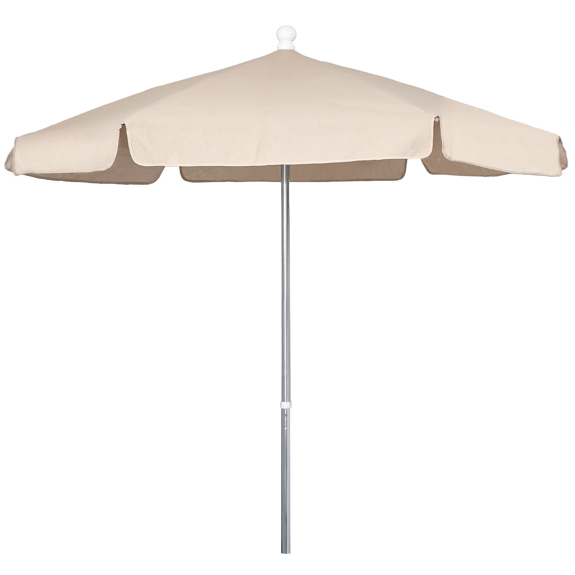 FiberBuilt 7.5' Hex Garden Umbrella – Push-Up & Pin Lift – Valance Canopy