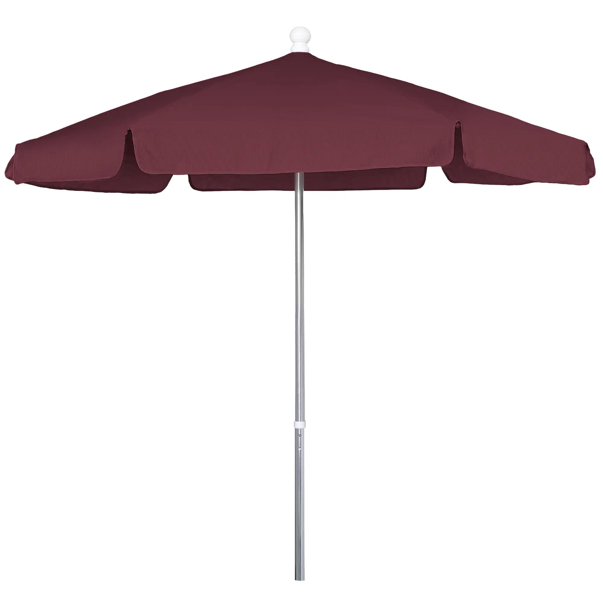 FiberBuilt 7.5' Hex Garden Umbrella – Push-Up & Pin Lift – Valance Canopy