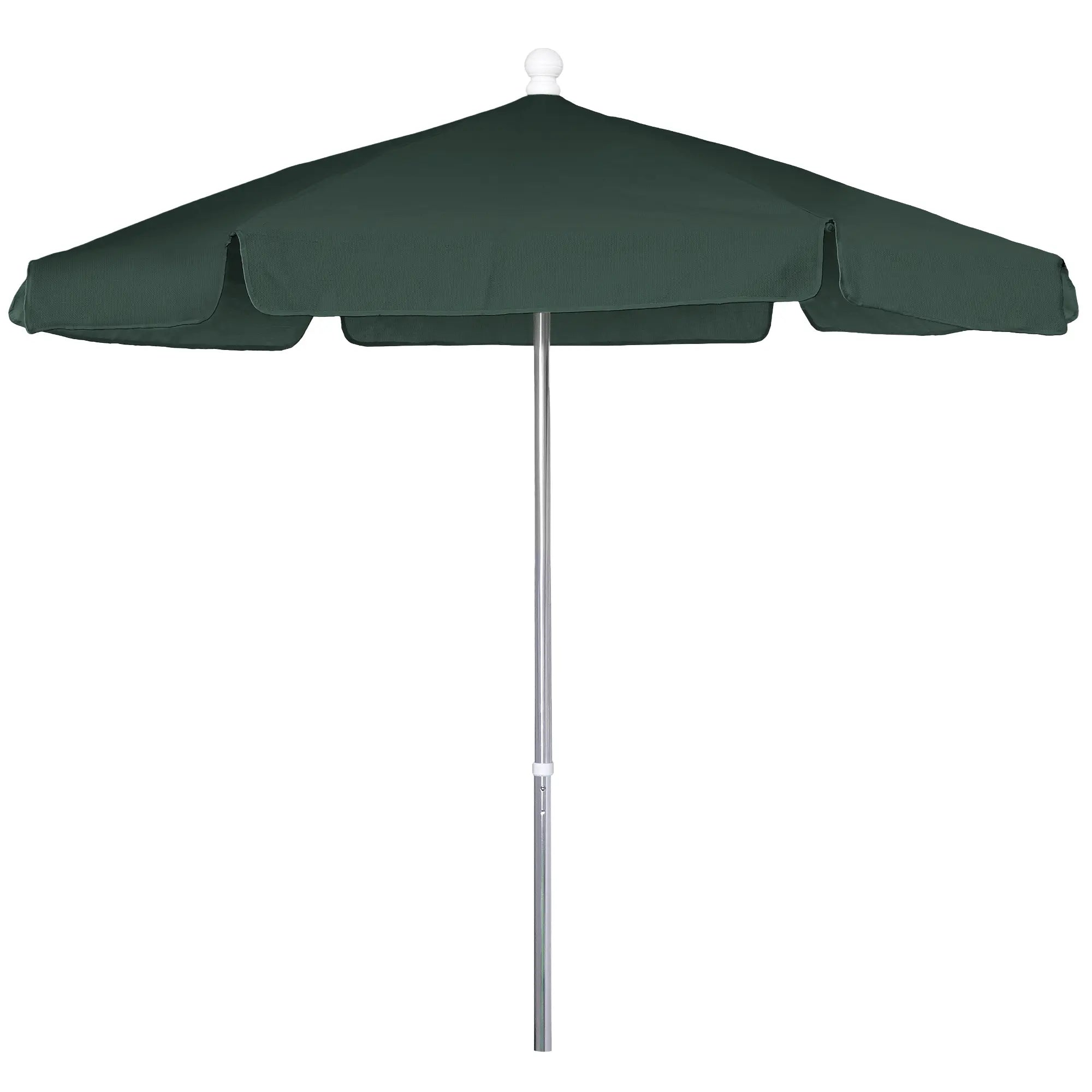 FiberBuilt 7.5' Hex Garden Umbrella – Push-Up & Pin Lift – Valance Canopy