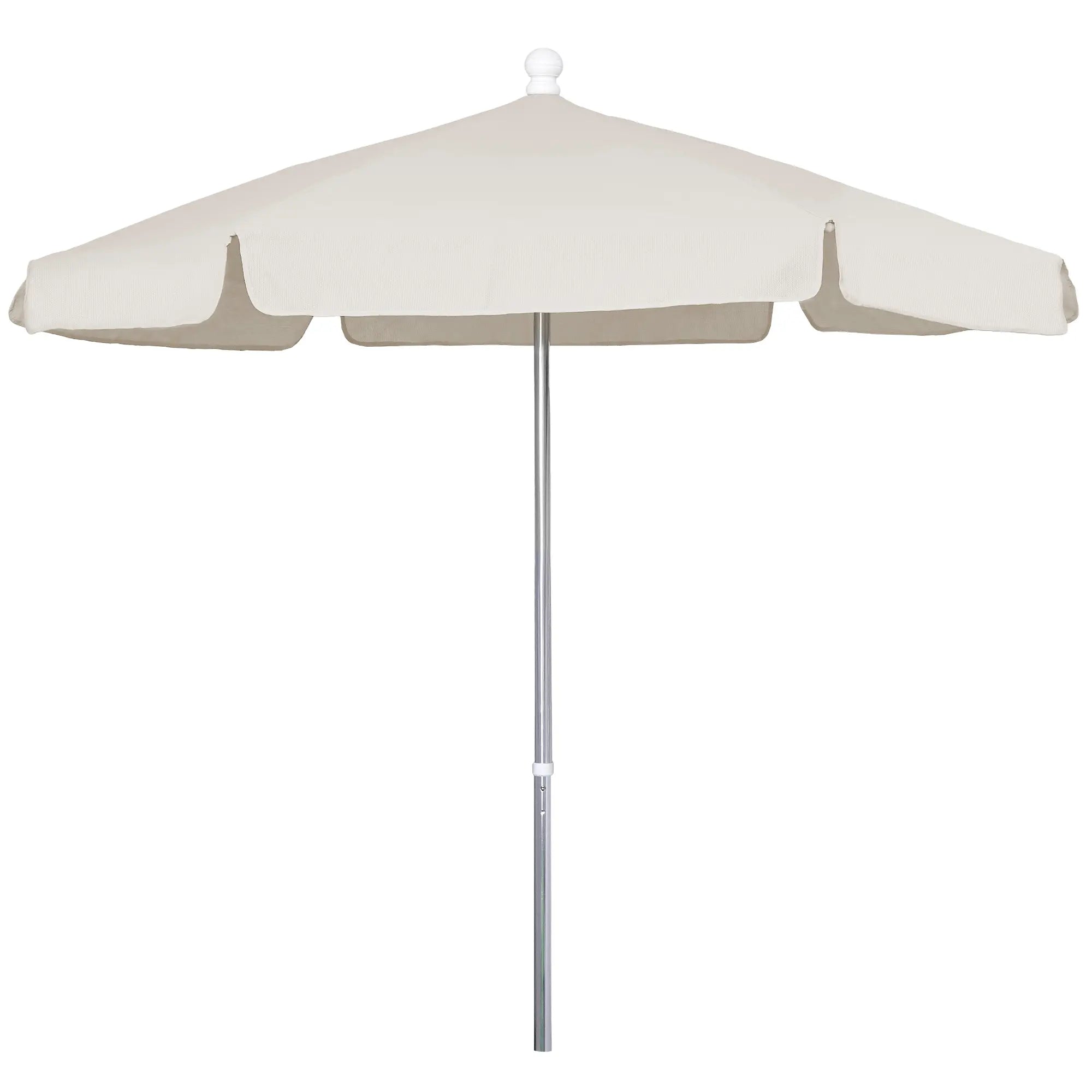 FiberBuilt 7.5' Hex Garden Umbrella – Push-Up & Pin Lift – Valance Canopy