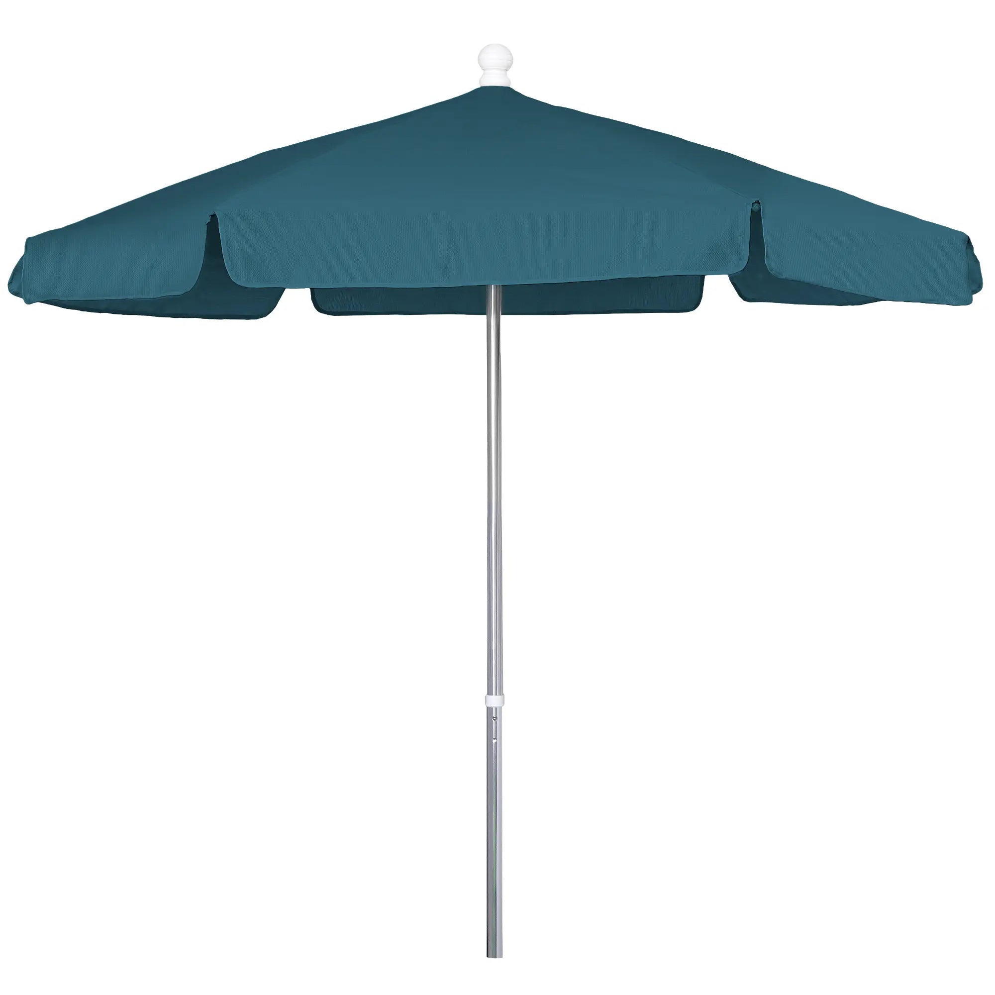 FiberBuilt 7.5' Hex Garden Umbrella – Push-Up & Pin Lift – Valance Canopy