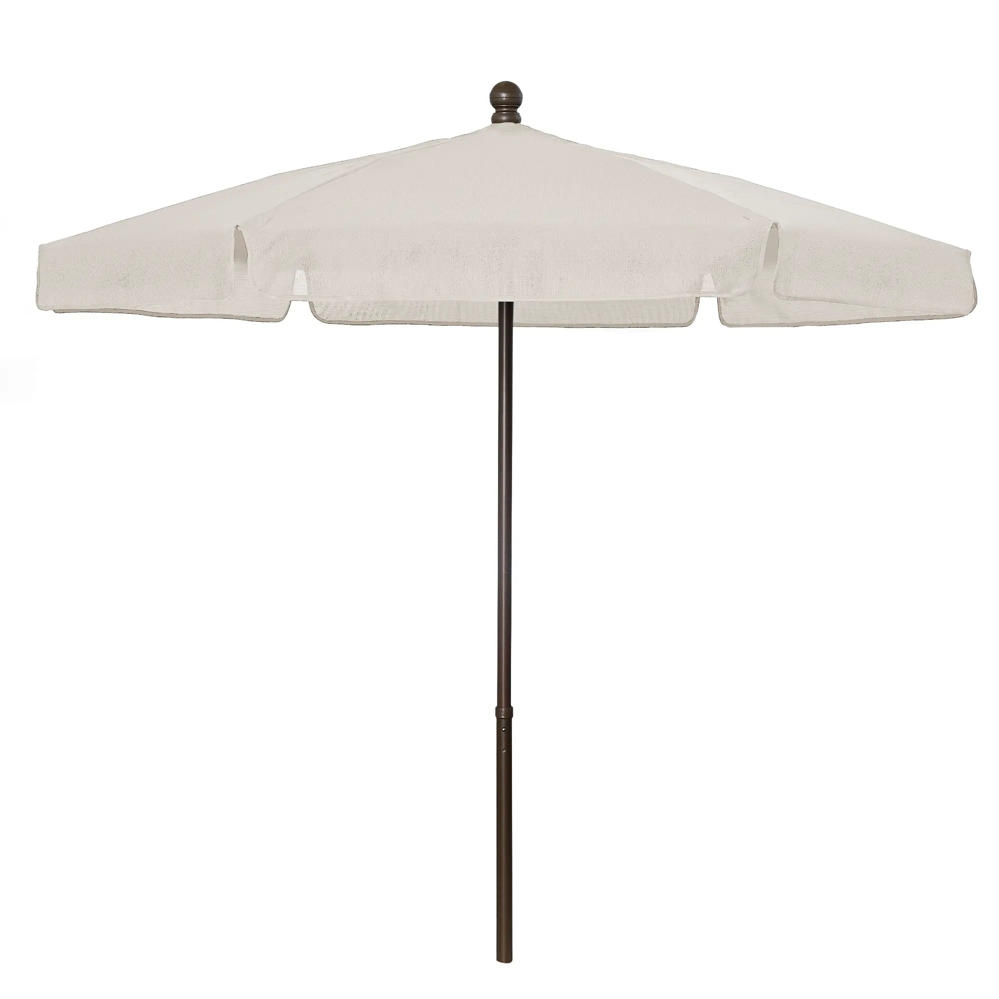 FiberBuilt 7.5' Hex Garden Umbrella – Push-Up & Pin Lift – Valance Canopy