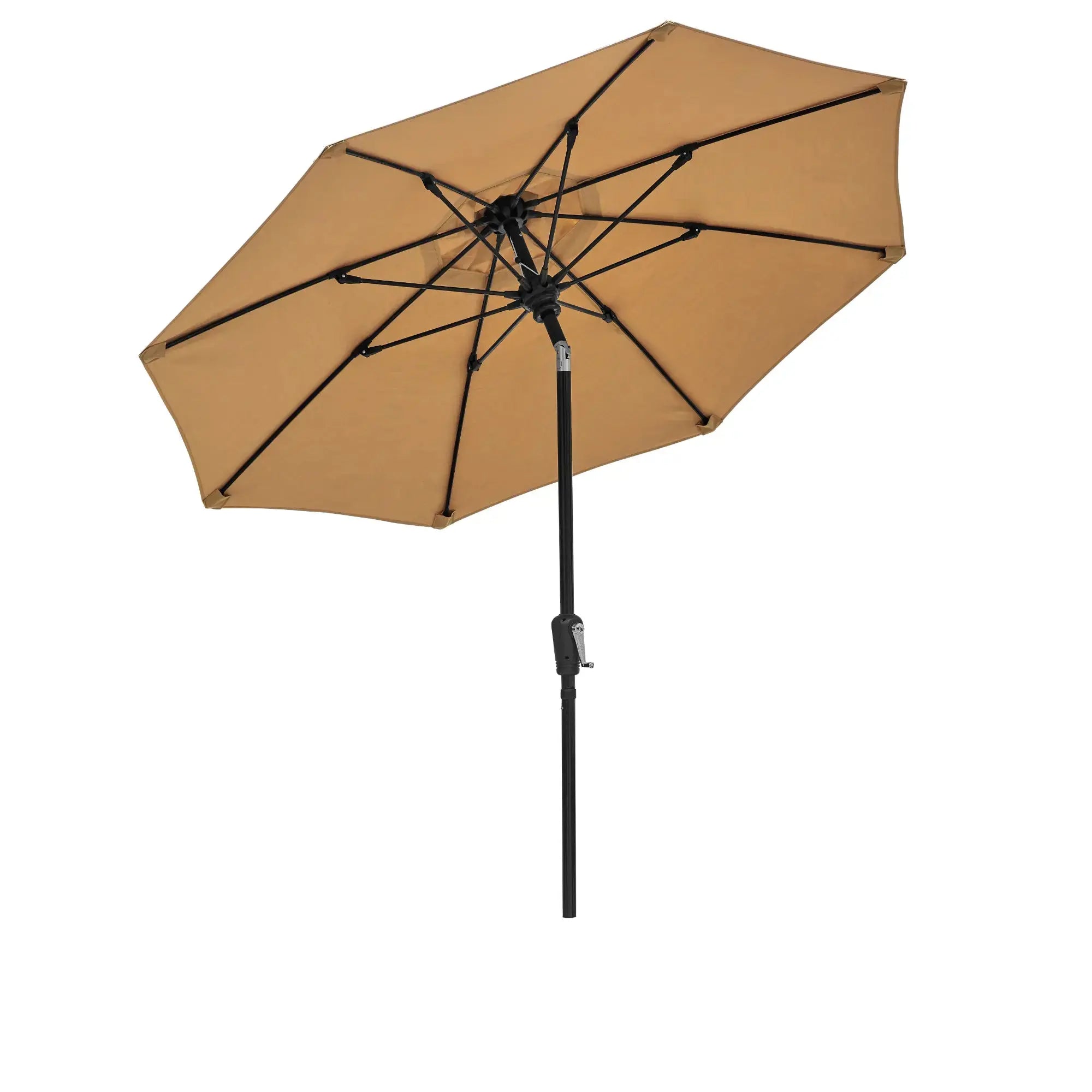 FiberBuilt 7.5' Oct Market Umbrella – Crank Lift & Push-Button Tilt – Marine-Grade Solution-Dyed Acrylic Canopy FiberBuilt