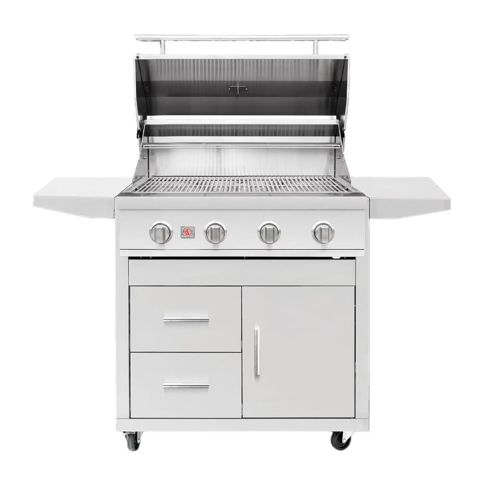 Summerset Sizzler Pro 32" 4-Burner Freestanding Gas Grill w/ Cart — 71,000 BTU | SZRPRO32 Summerset