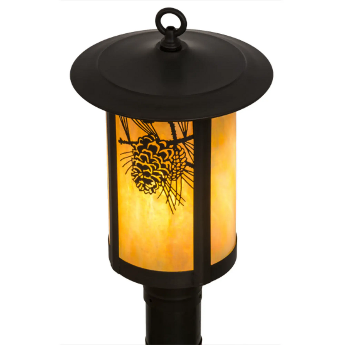 10"W Fulton Winter Pine Post Mount – Craftsman Brown – Wet-Rated – Meyda Lighting Meyda Lighting