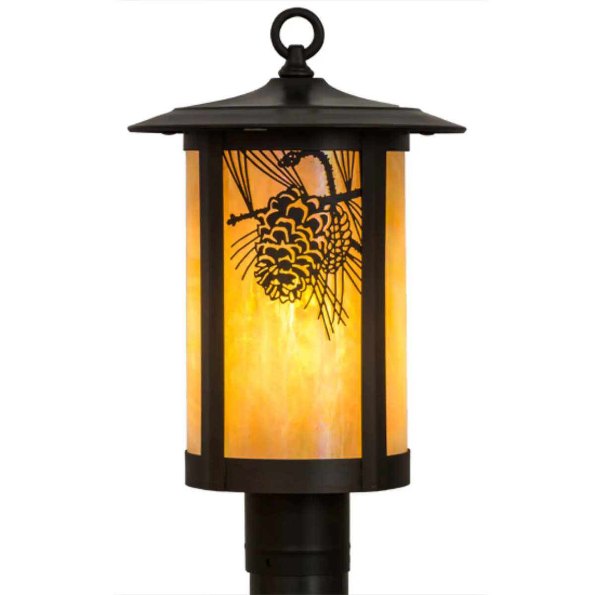 10"W Fulton Winter Pine Post Mount – Craftsman Brown – Wet-Rated – Meyda Lighting Meyda Lighting