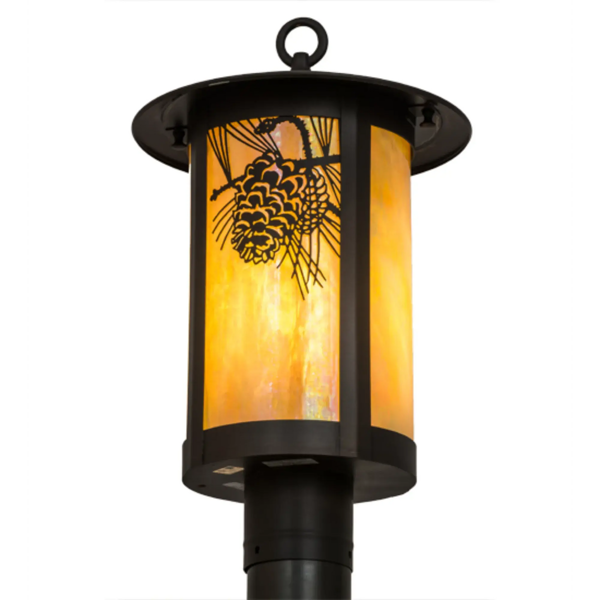 10"W Fulton Winter Pine Post Mount – Craftsman Brown – Wet-Rated – Meyda Lighting Meyda Lighting