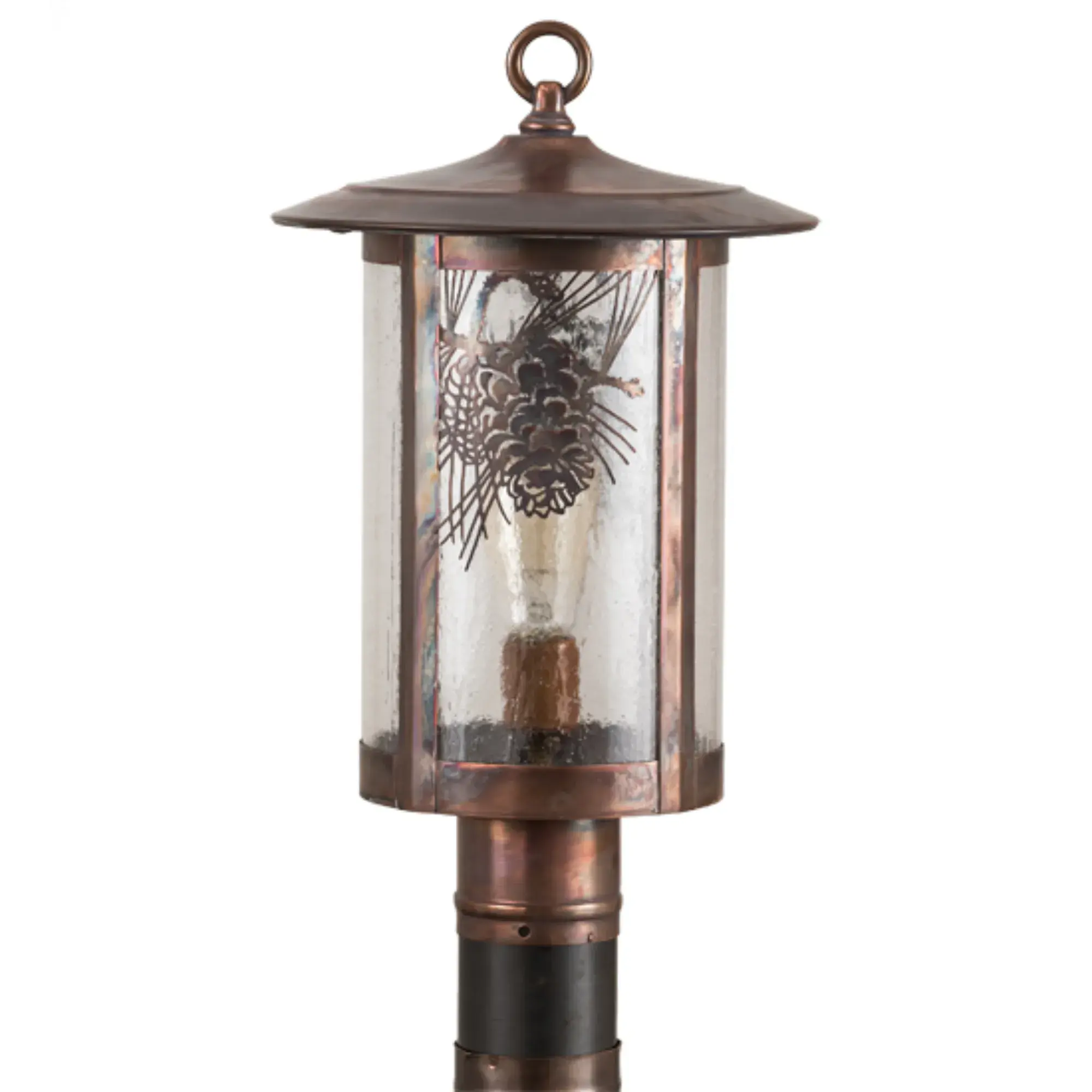 10"W Fulton Winter Pine Post Mount – Vintage Copper – Wet-Rated – Meyda Lighting Meyda Lighting
