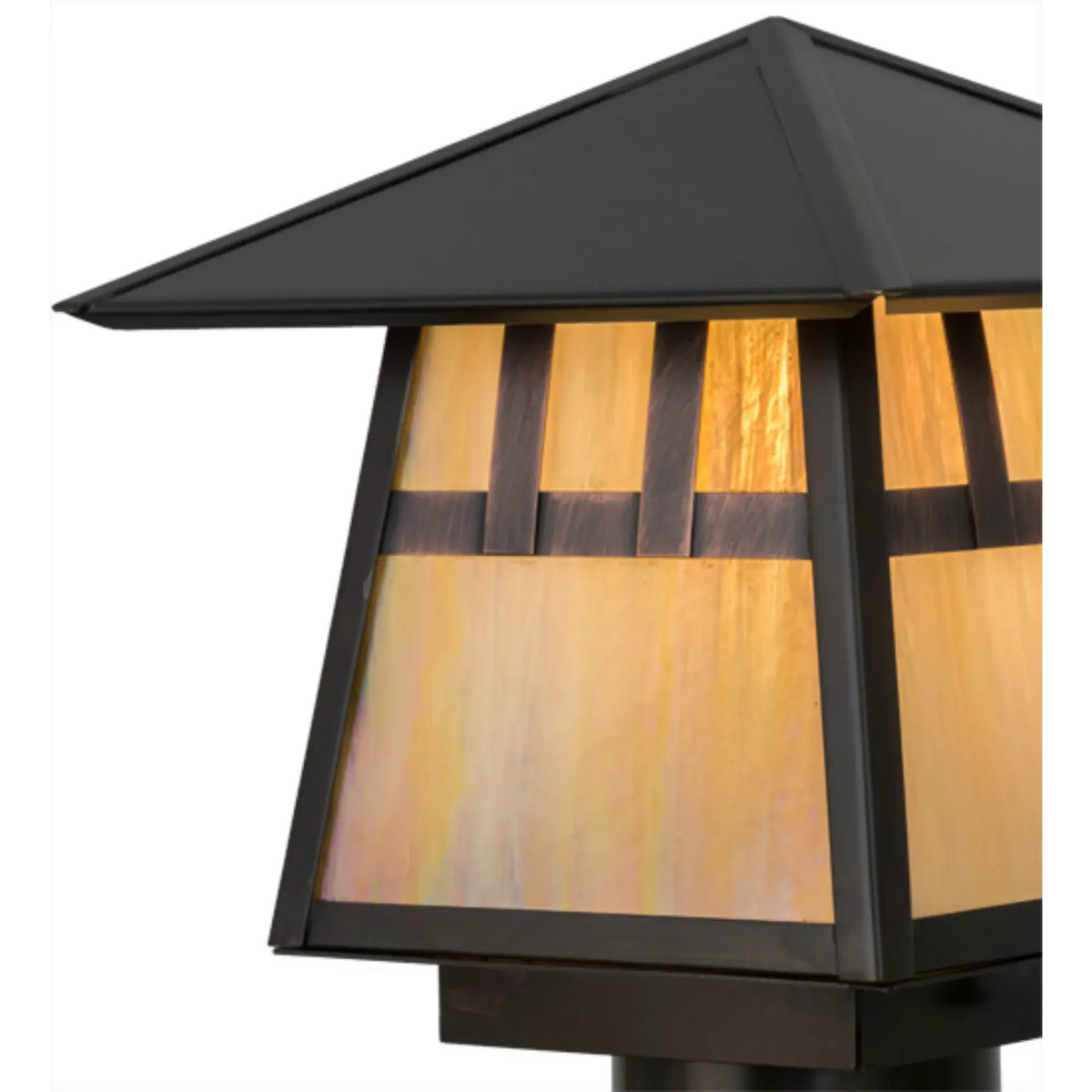 8"Sq Stillwater Double Bar Mission Post Mount – Craftsman Brown – Wet-Rated – Meyda Lighting Meyda Lighting
