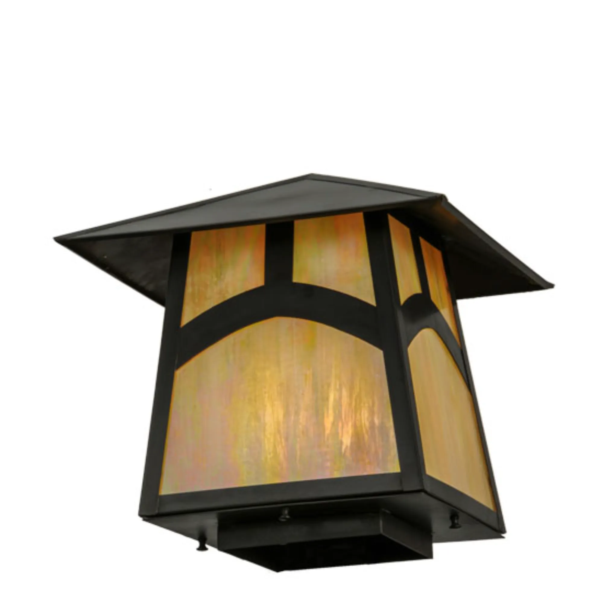 16" Square Stillwater Hill Top Post Mount – Craftsman Brown – Wet-Rated – Meyda Lighting