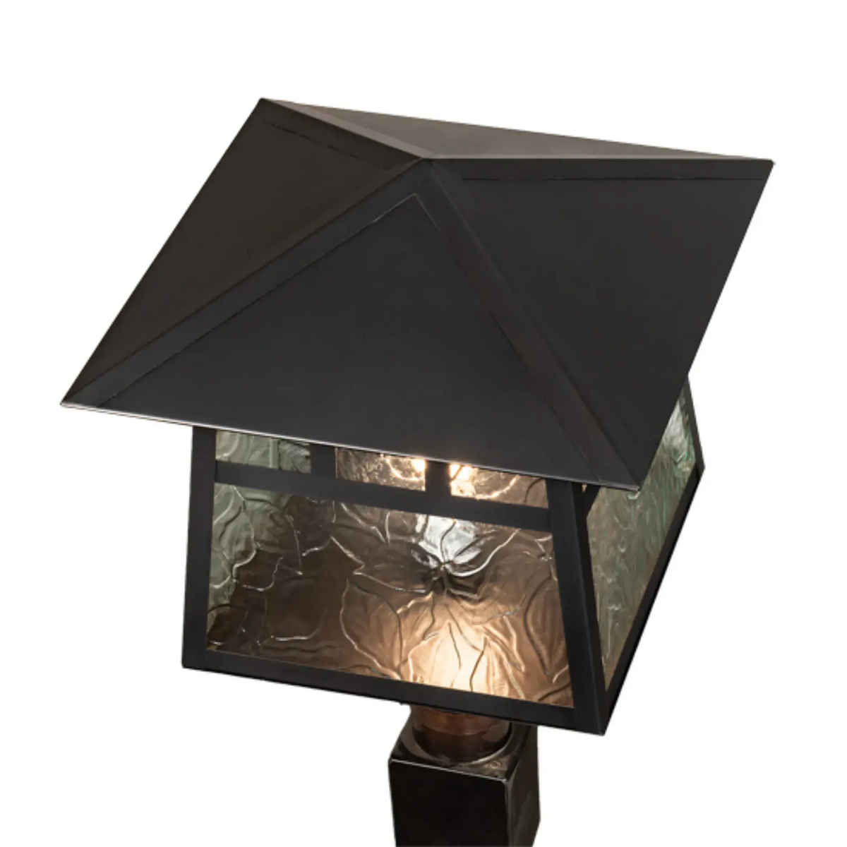 16" Square Stillwater Double Bar Mission Post Mount – Craftsman Brown – Wet-Rated – Meyda Lighting Meyda Lighting