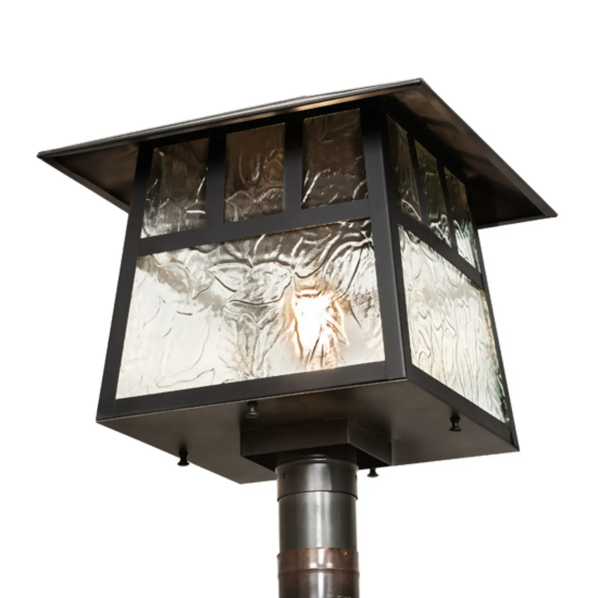 16" Square Stillwater Double Bar Mission Post Mount – Craftsman Brown – Wet-Rated – Meyda Lighting Meyda Lighting