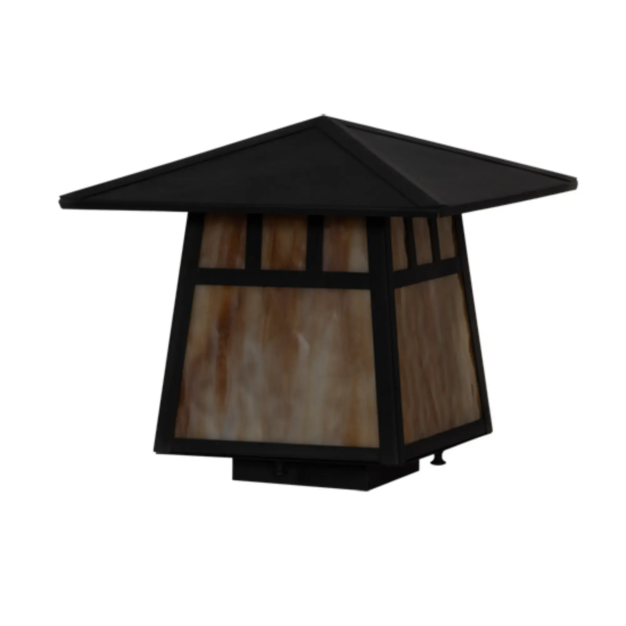 12" Square Stillwater Double Bar Mission Deck Light β Craftsman Brown β Wet-Rated β Meyda Lighting Meyda Lighting
