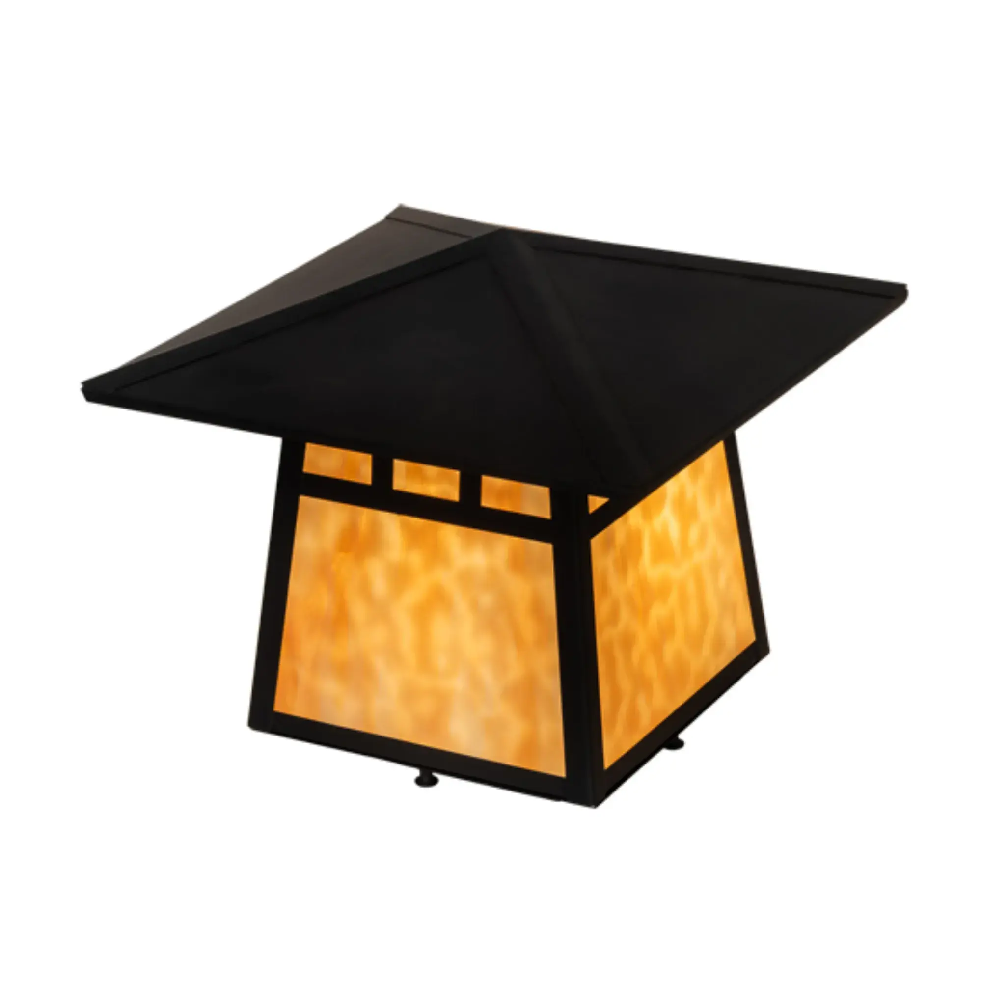 12" Square Stillwater Double Bar Mission Deck Light – Craftsman Brown – Wet-Rated – Meyda Lighting Meyda Lighting