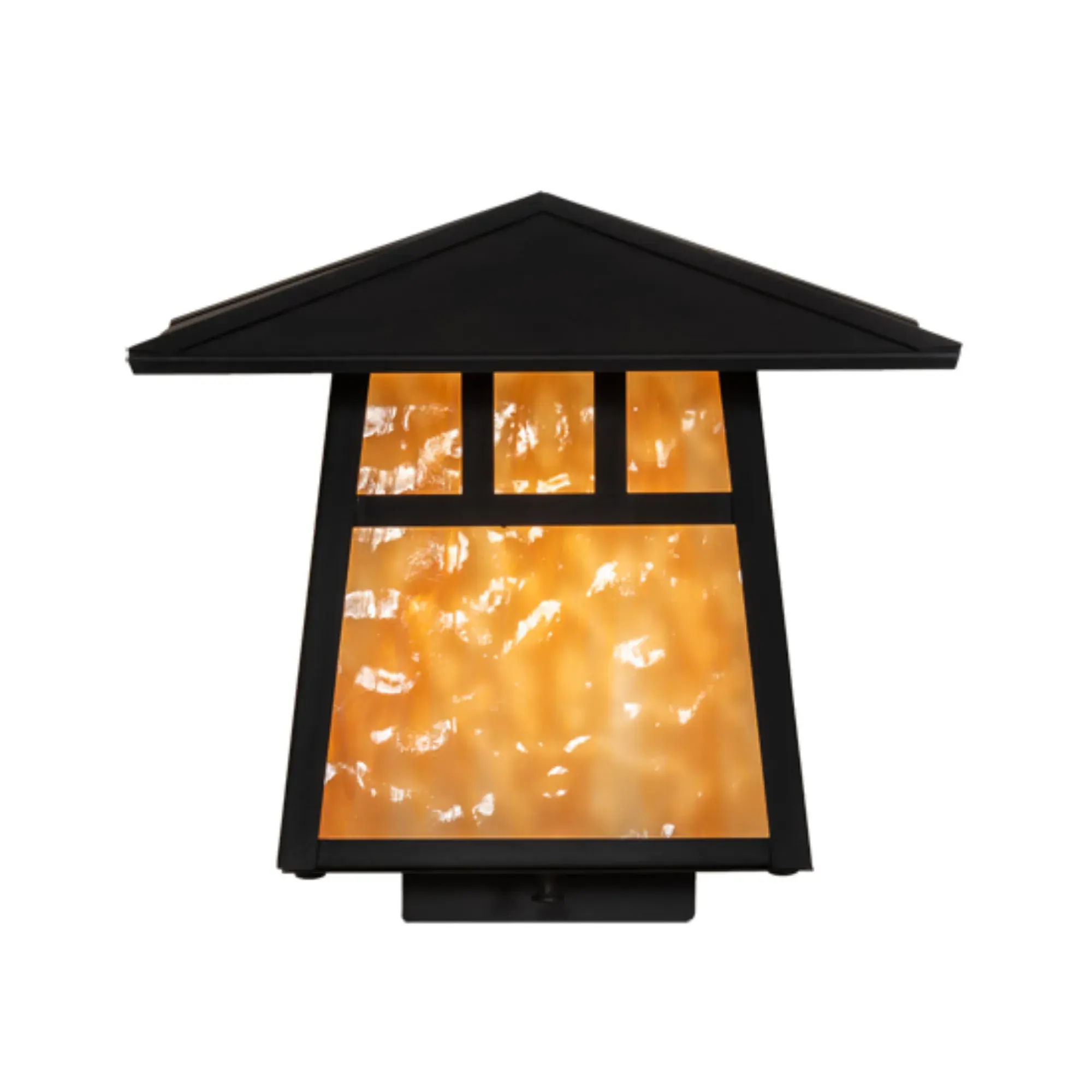 12" Square Stillwater Double Bar Mission Deck Light – Craftsman Brown – Wet-Rated – Meyda Lighting Meyda Lighting