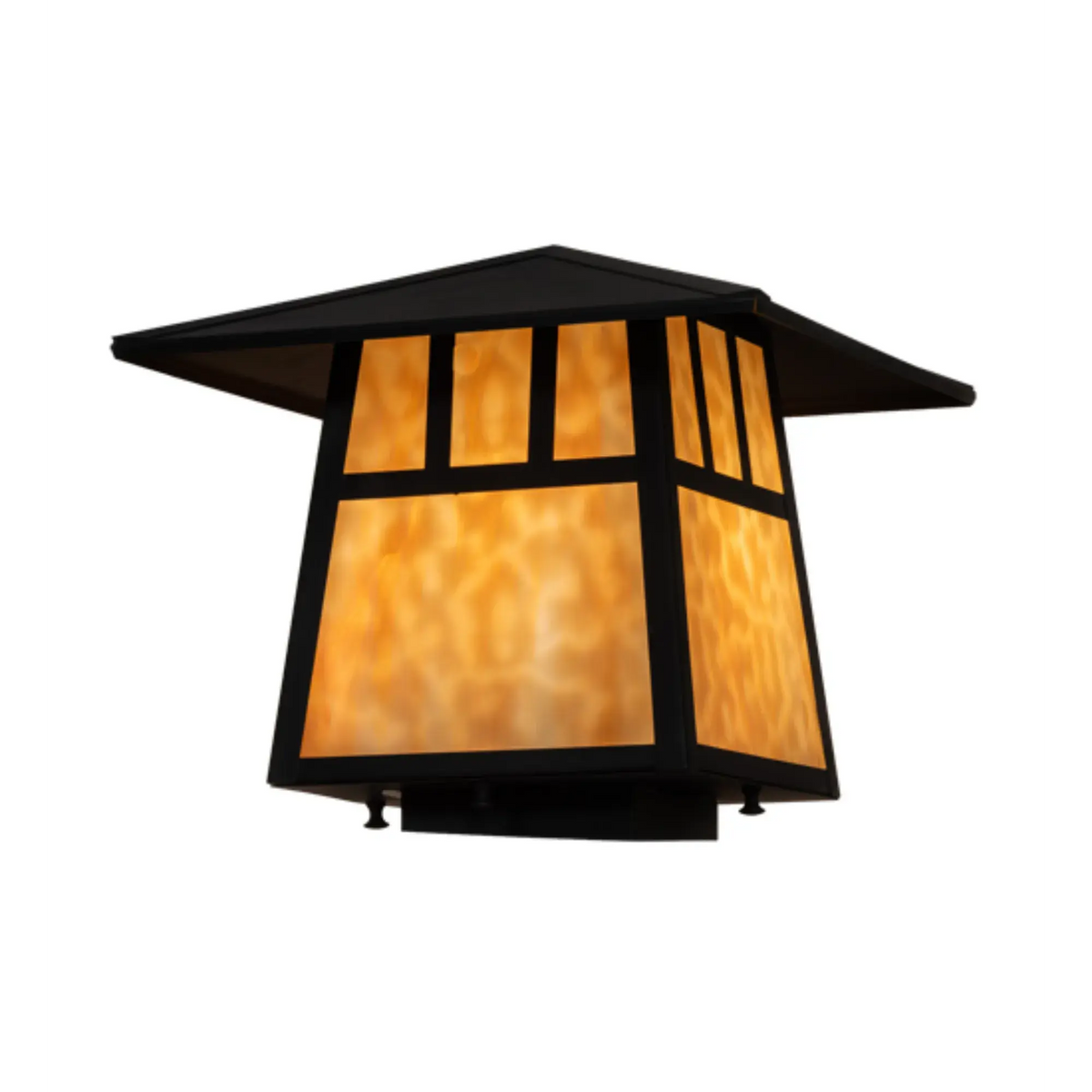 12" Square Stillwater Double Bar Mission Deck Light – Craftsman Brown – Wet-Rated – Meyda Lighting Meyda Lighting