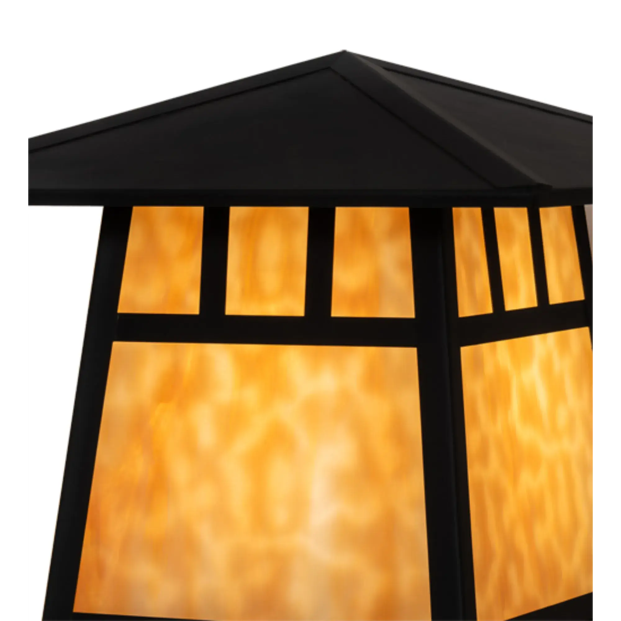 12" Square Stillwater Double Bar Mission Deck Light – Craftsman Brown – Wet-Rated – Meyda Lighting Meyda Lighting