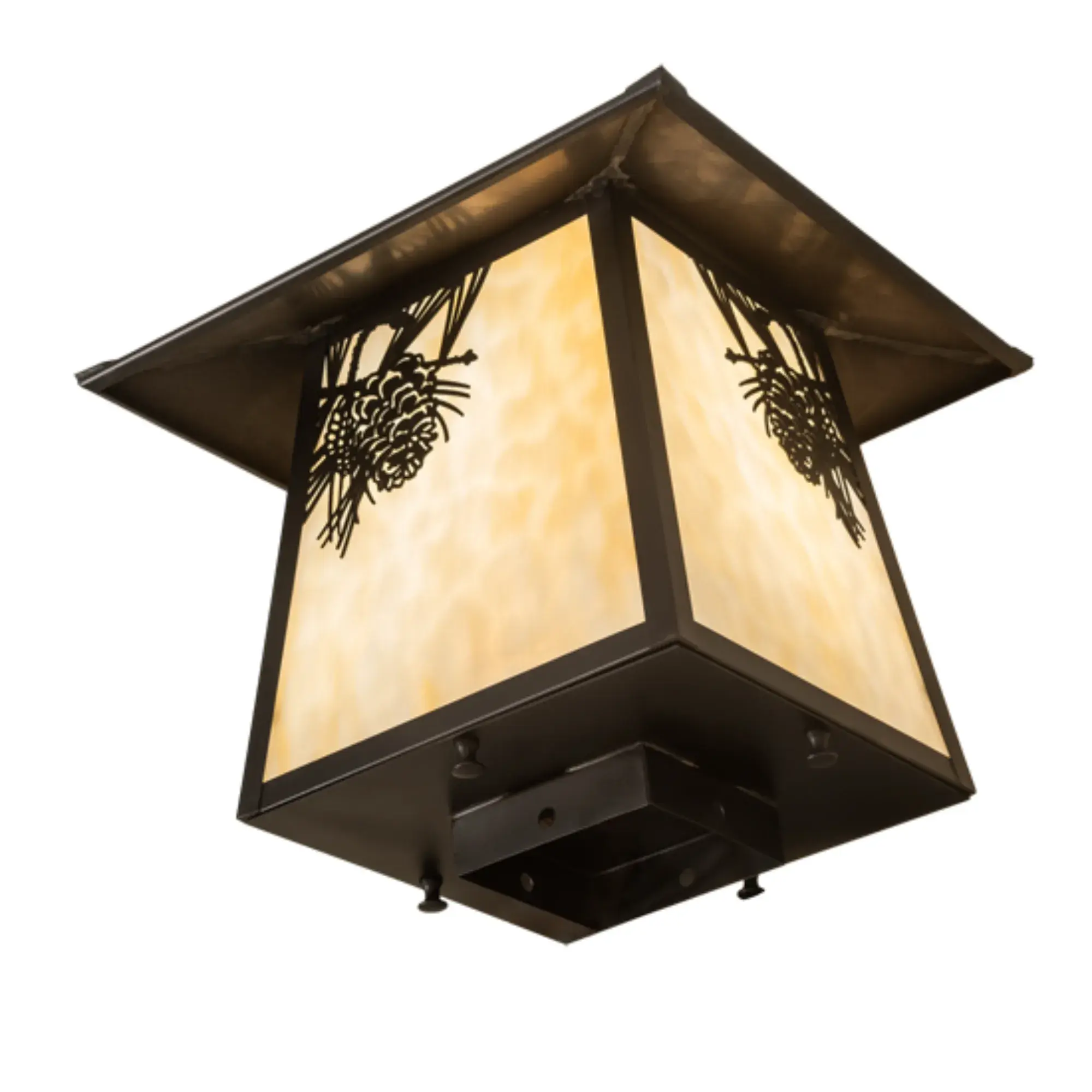 12" Square Stillwater Winter Pine Deck Light – Craftsman Brown – Wet-Rated – Meyda Lighting Meyda Lighting