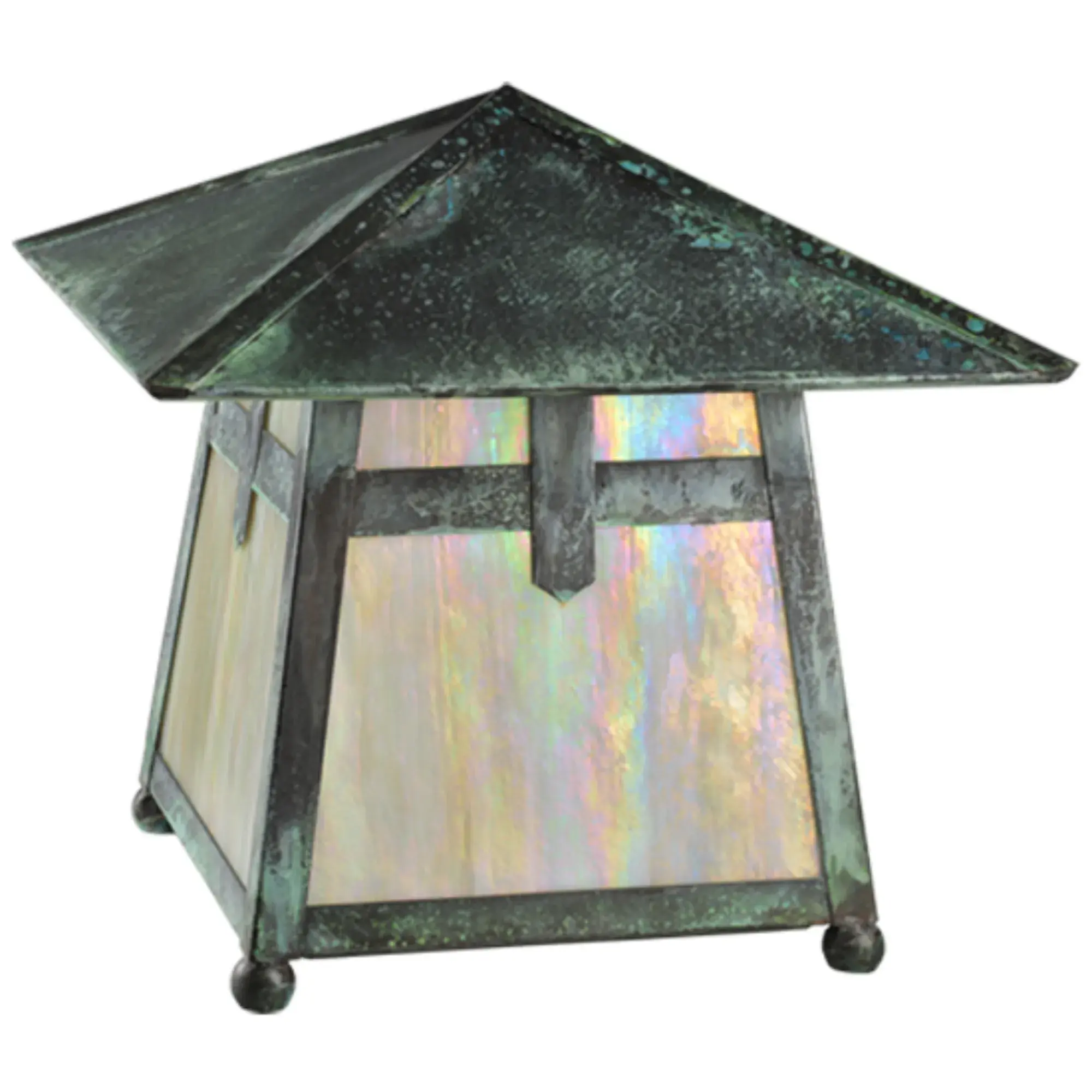 16"Sq Stillwater Cross Mission Deck Light β Verdigris β Wet-Rated β Meyda Lighting Meyda Lighting