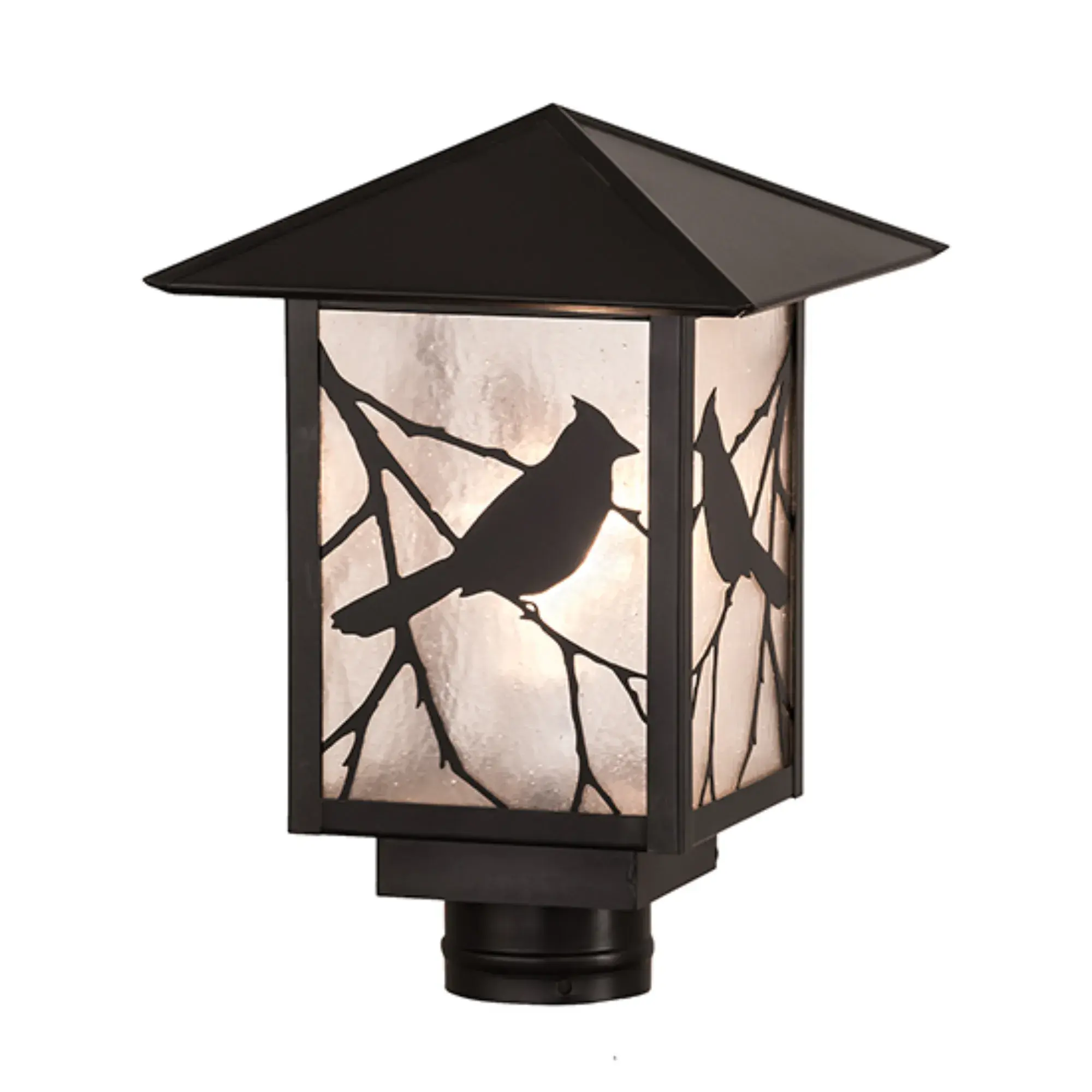 9" Square Seneca Song Bird Post Mount β Craftsman Brown β Wet-Rated β Meyda Lighting Meyda Lighting