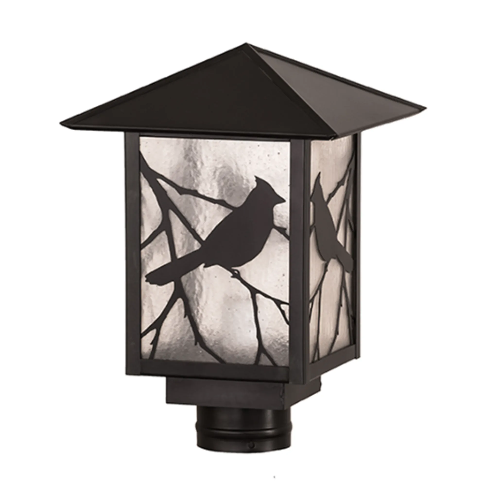 9" Square Seneca Song Bird Post Mount – Craftsman Brown – Wet-Rated – Meyda Lighting