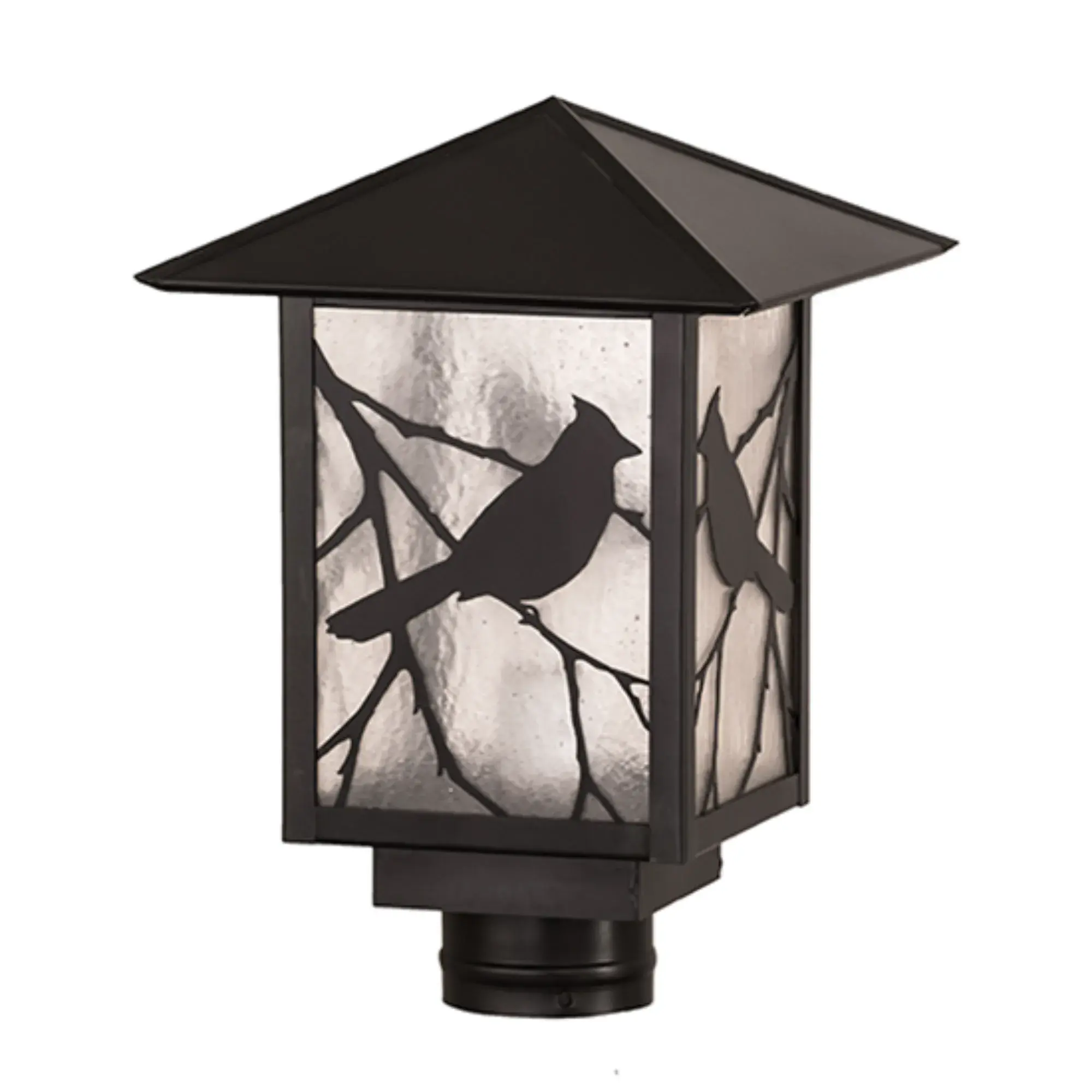 9" Square Seneca Song Bird Post Mount β Craftsman Brown β Wet-Rated β Meyda Lighting Meyda Lighting