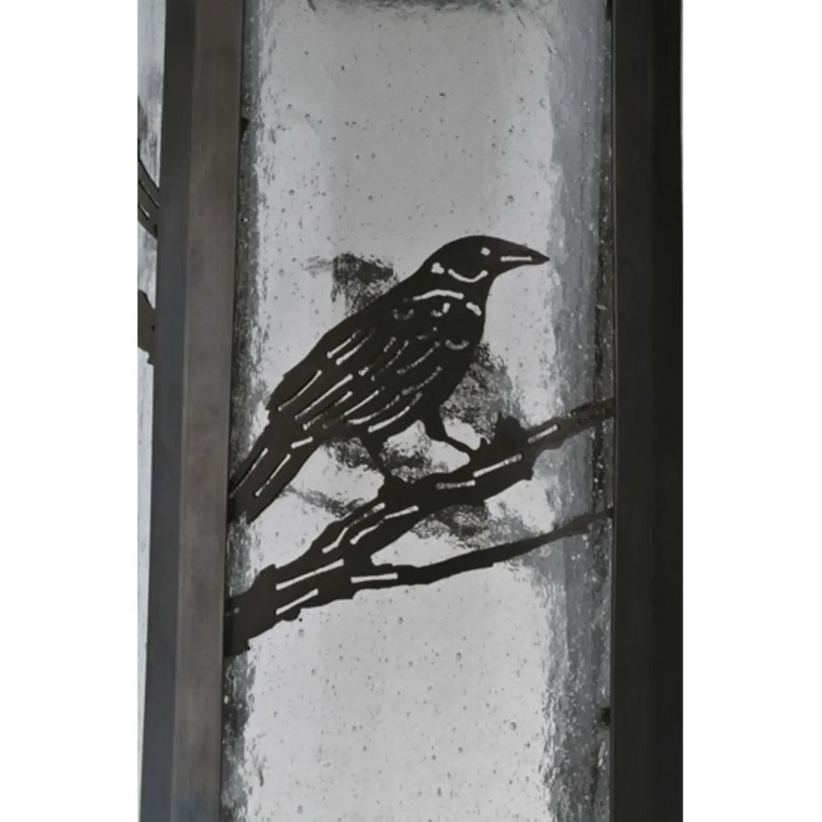 10" Wide Fulton Raven Post Mount – Craftsman Brown – Clear Seeded Glass – Wet-Rated – Meyda Lighting Meyda Lighting