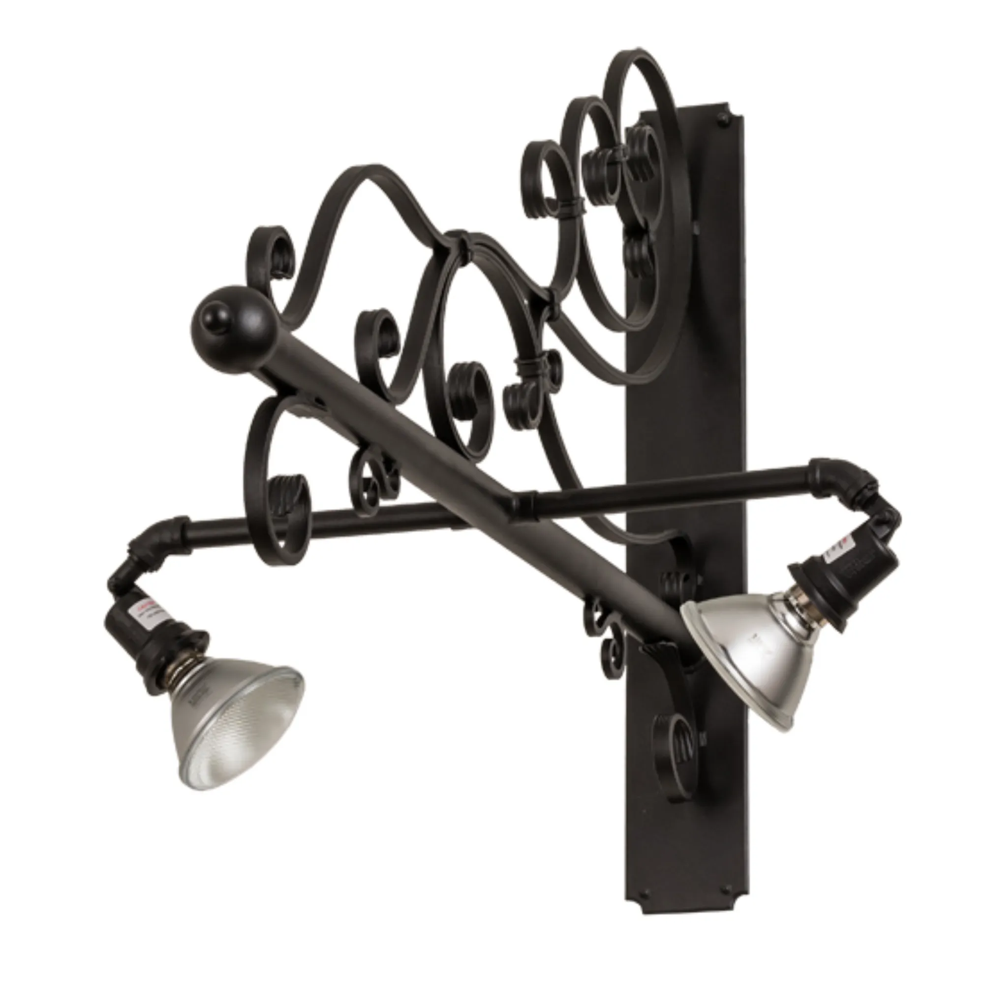 30"W Nimske 2 LT Hanging Sign Bracket – Textured Black – Wet-Rated – Meyda Lighting