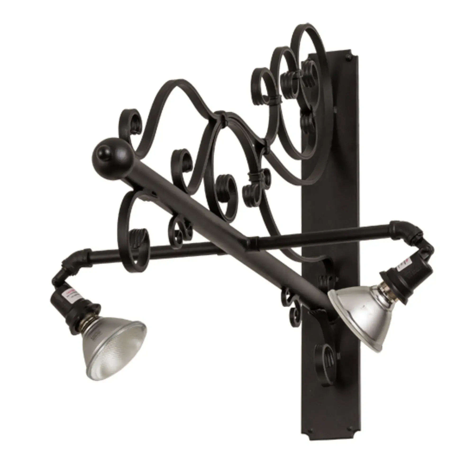 30"W Nimske 2 LT Hanging Sign Bracket β Textured Black β Wet-Rated β Meyda Lighting Meyda Lighting