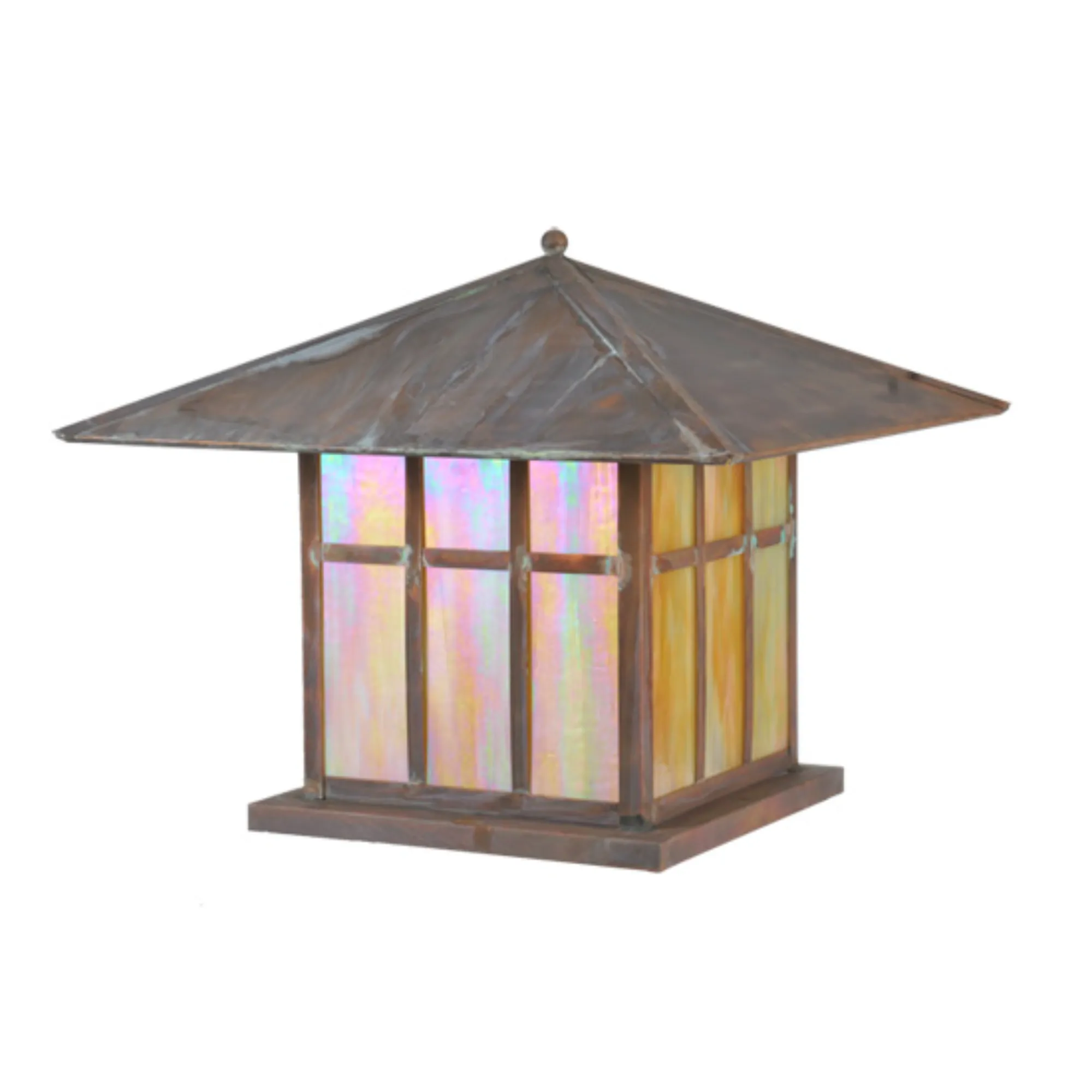 19" Square Seneca Double Bar Mission Pier Mount – Vintage Copper – Wet-Rated – Meyda Lighting