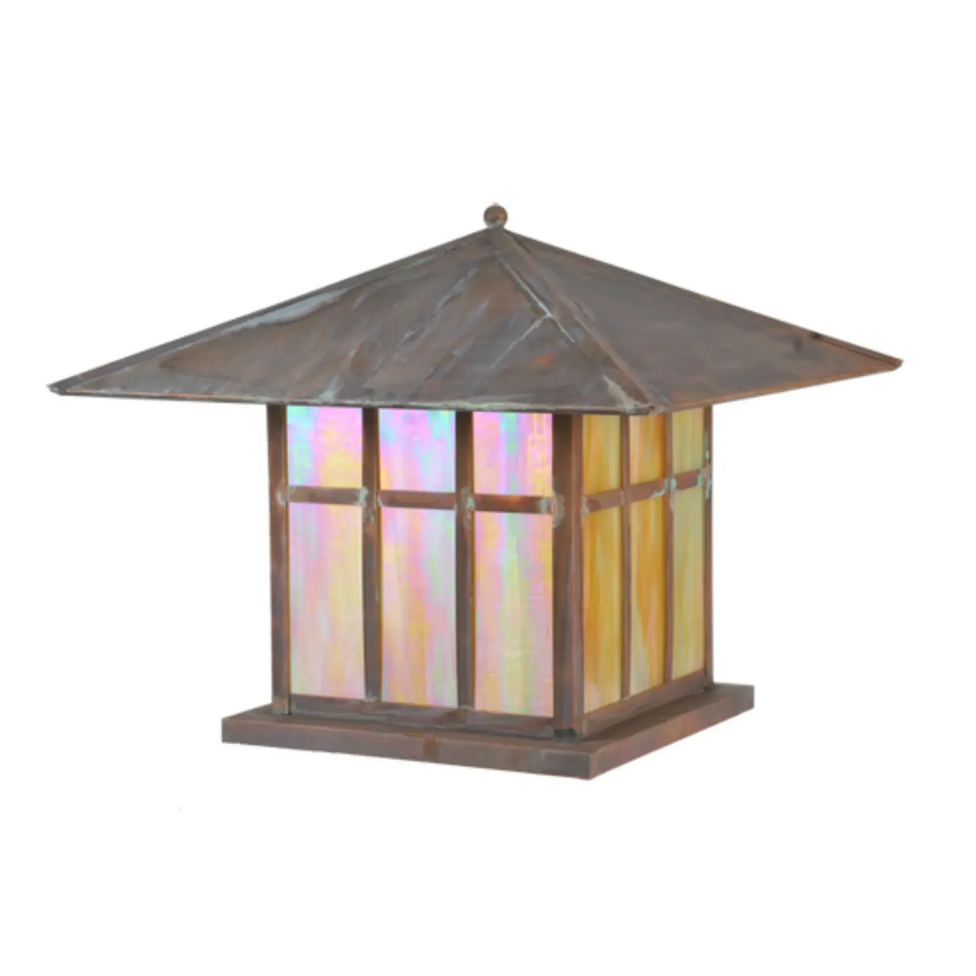 19" Square Seneca Double Bar Mission Pier Mount β Vintage Copper β Wet-Rated β Meyda Lighting Meyda Lighting