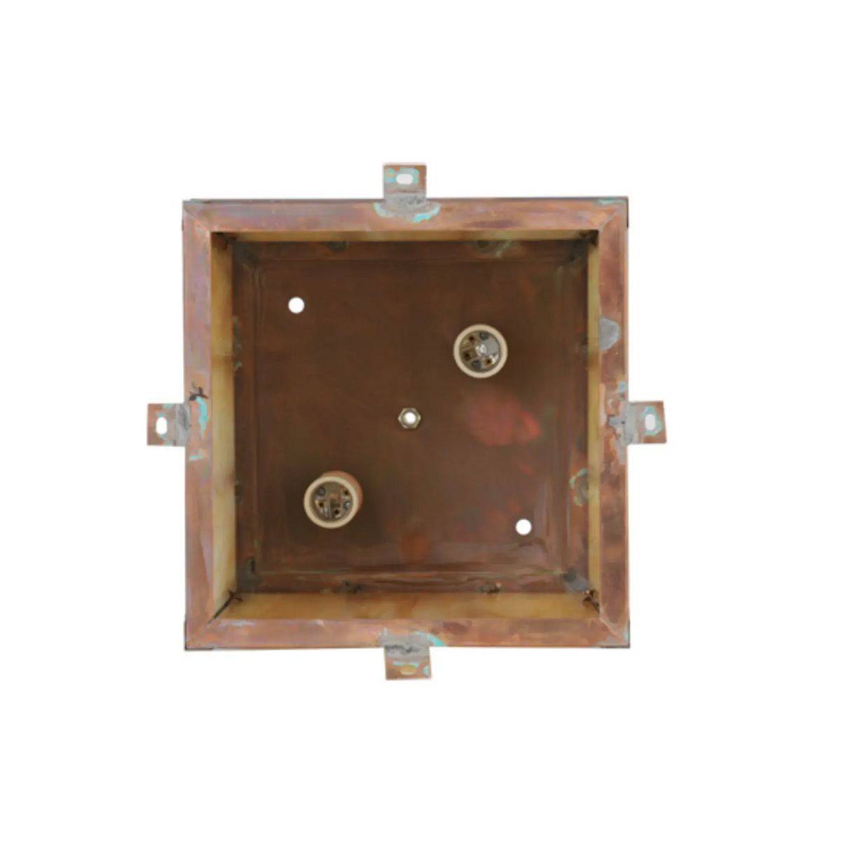 19" Square Seneca Double Bar Mission Pier Mount – Vintage Copper – Wet-Rated – Meyda Lighting Meyda Lighting
