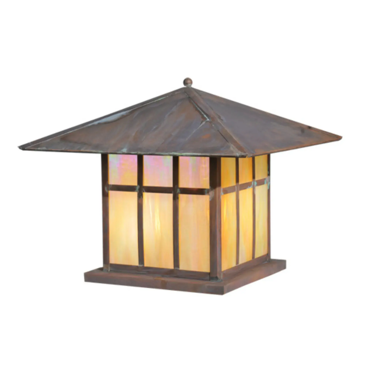19" Square Seneca Double Bar Mission Pier Mount – Vintage Copper – Wet-Rated – Meyda Lighting Meyda Lighting